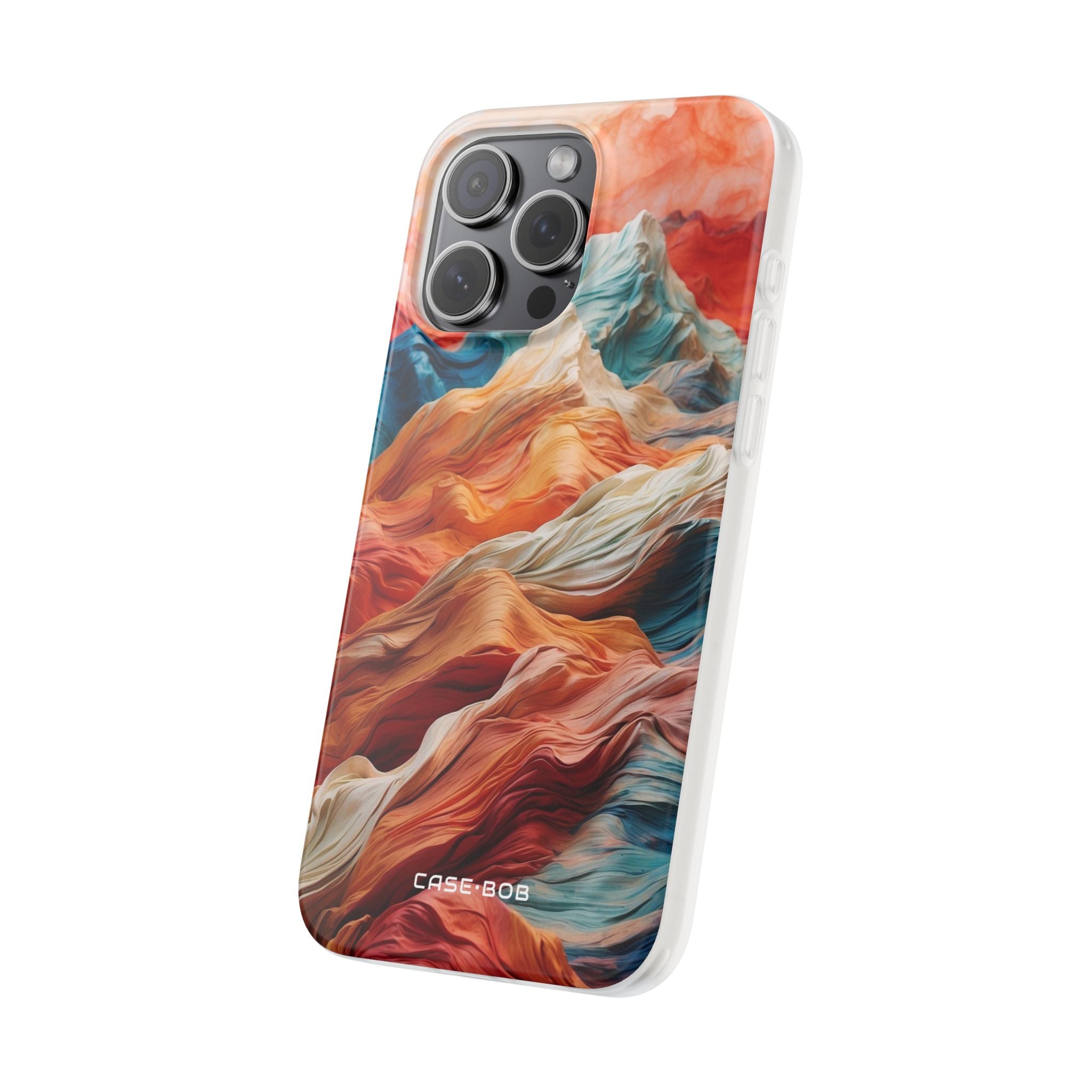 Fabric Peaks Cream iPhone 15 Pro Max Case - Soft