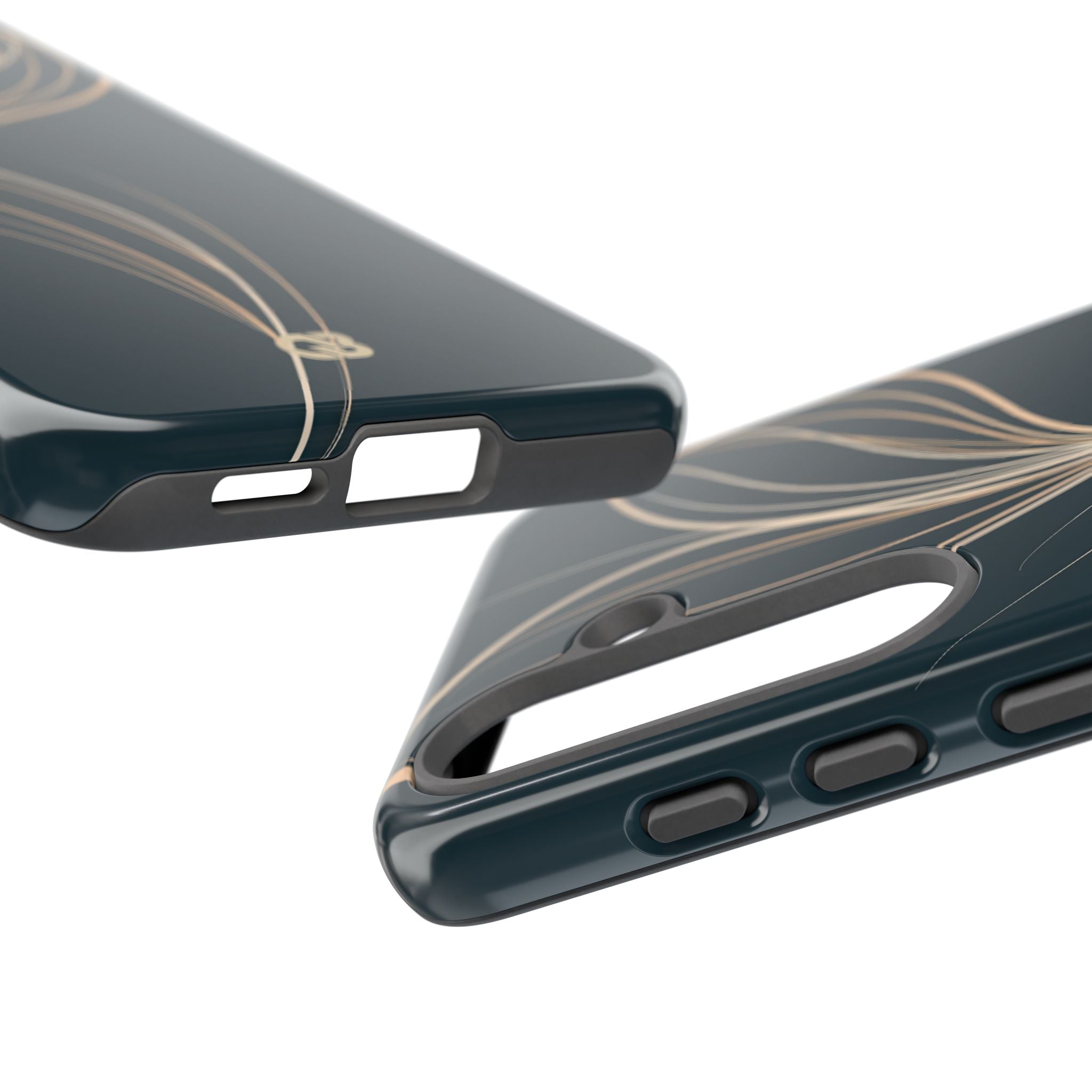 Teal Tough Phone Case for Samsung - Sandstone Silk Flora