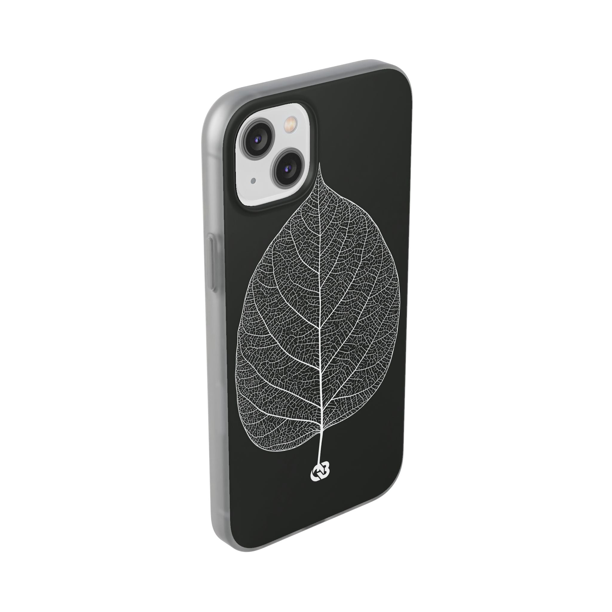 Black Lite Phone Case for iPhone - Bleached Leaf Lattice