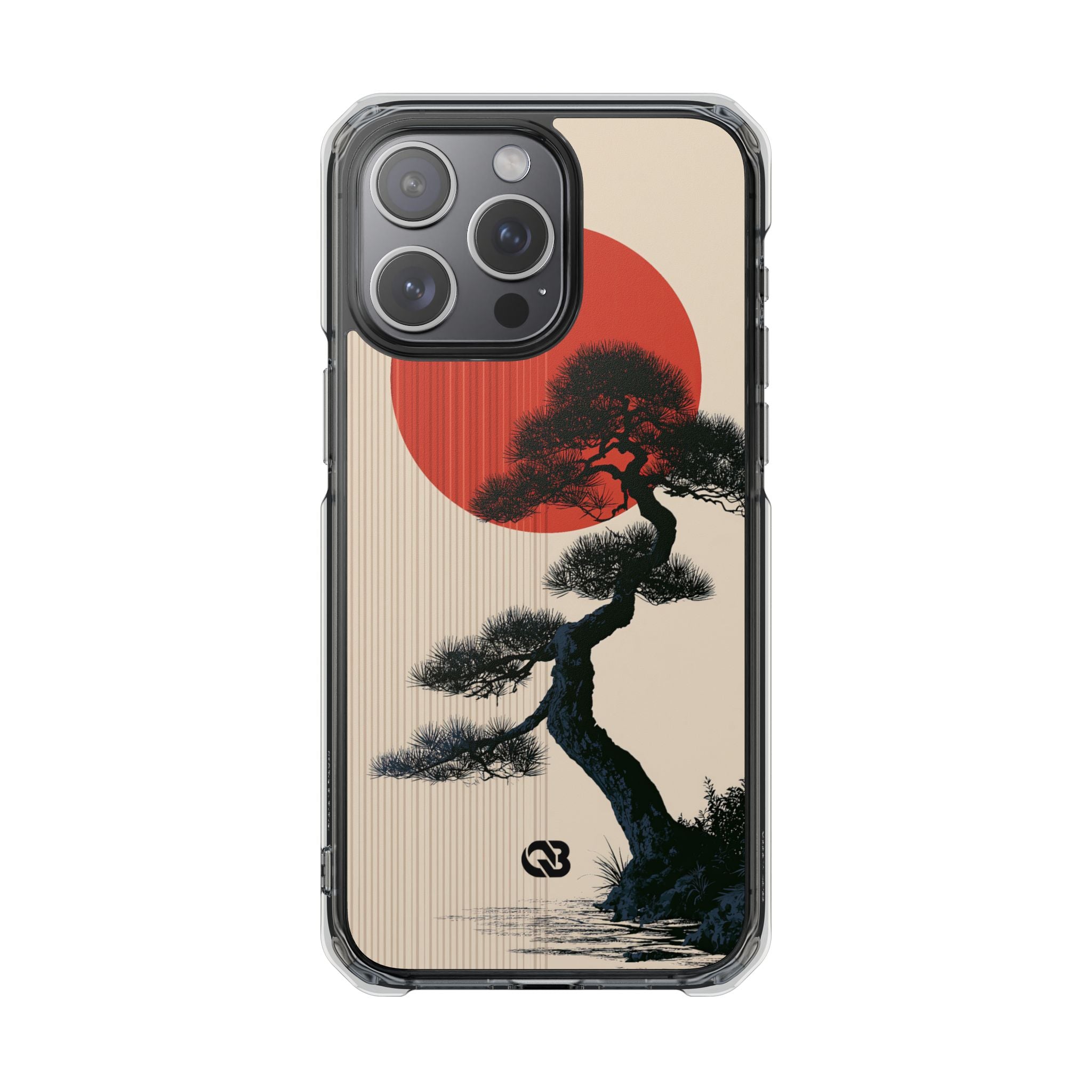 Beige Impact MagSafe Phone Case for iPhone - Kyoto Crimson Pine