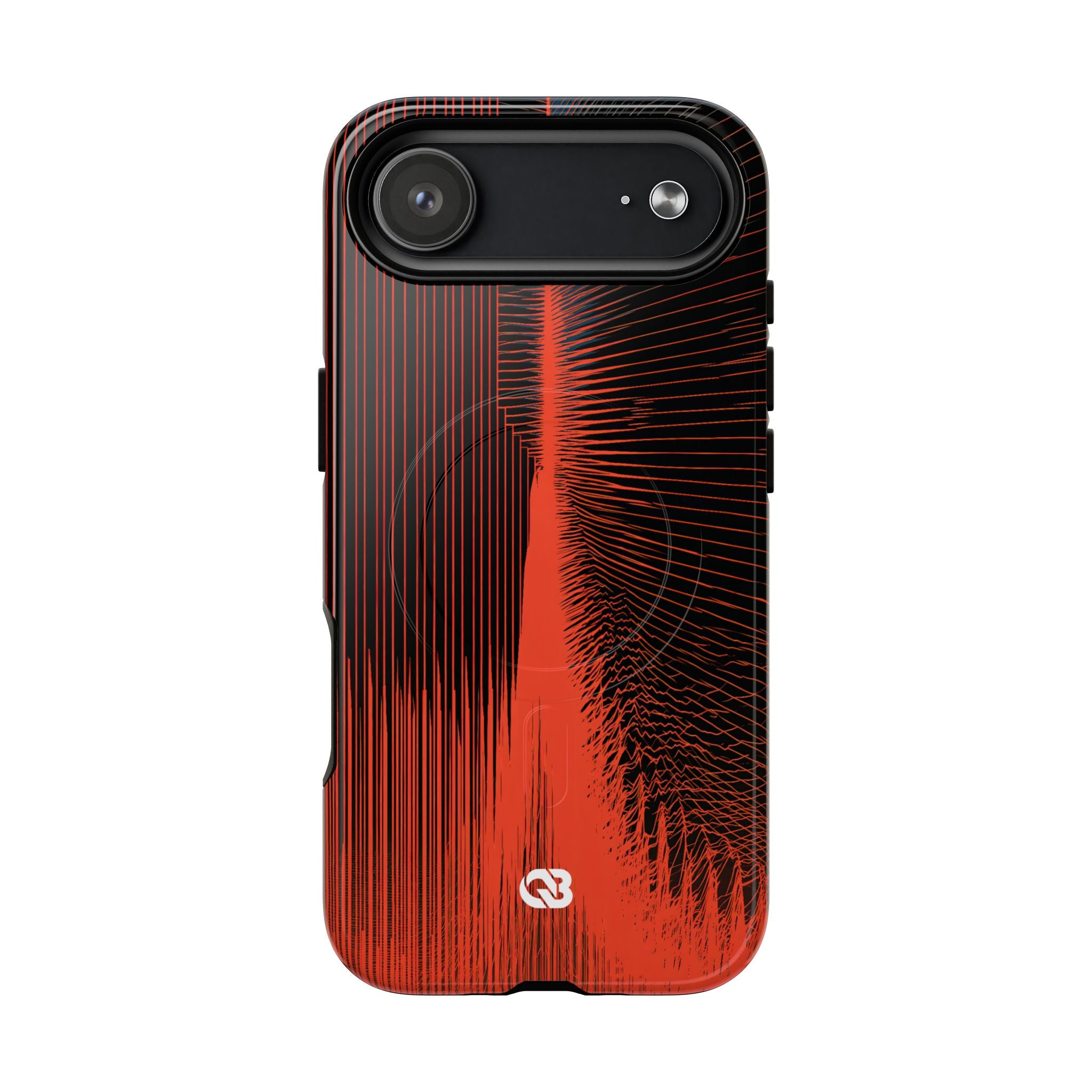 Red Tough 2.0 Magsafe Phone Case for iPhone - Crimson Frequency Pulse