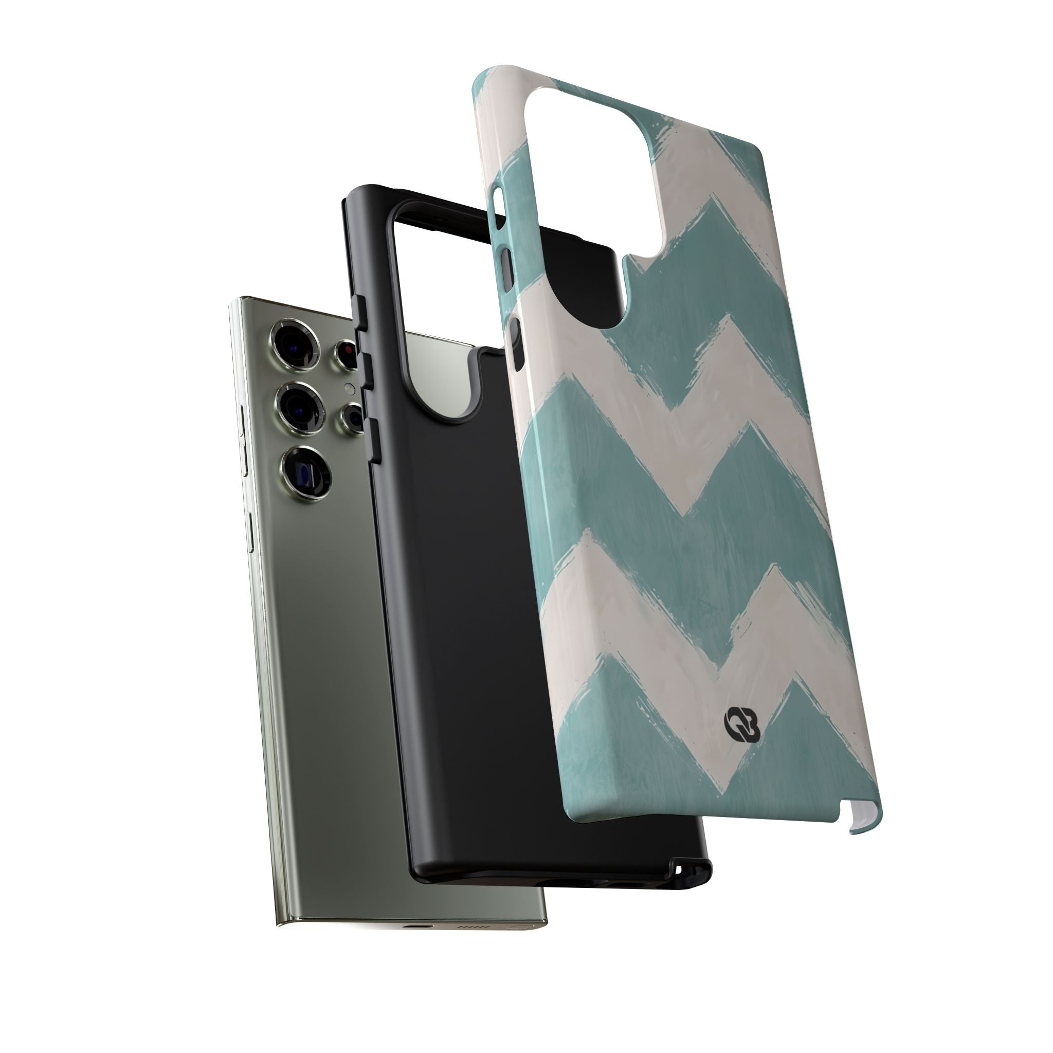 Teal Painted Chevron · Tough Phone Case for Samsung