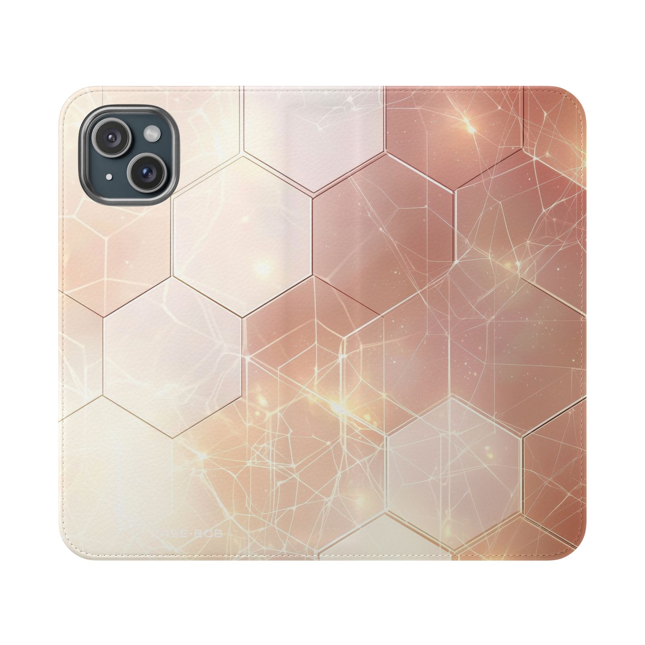 Hexagon Glow - iPhone 15 Plus Case - Wallet