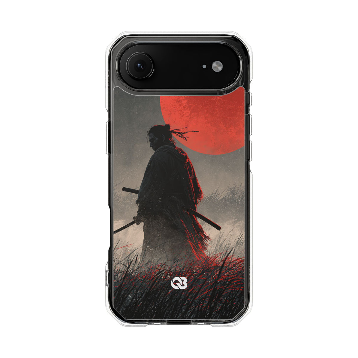 Crimson Moon Ronin · Clear Impact Magnetic Phone Case for iPhone · Black