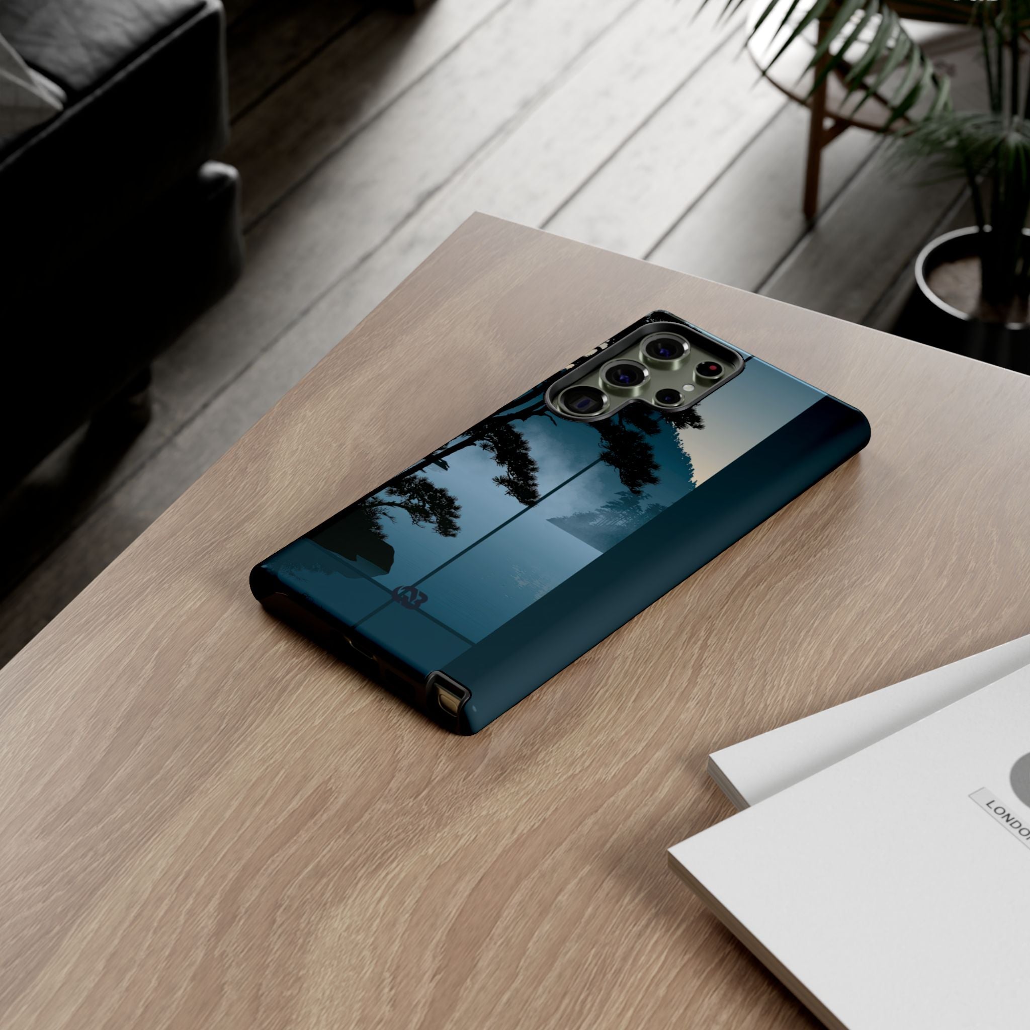Blue Tough Phone Case for Samsung - Kyoto Mist Pine