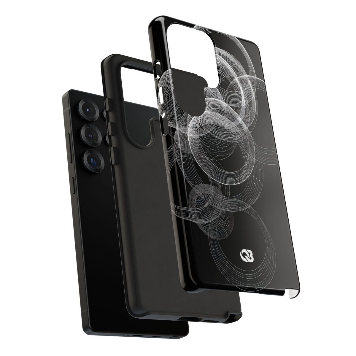 Black Tough Phone Case for Samsung - Kinetic Wireframe Orbit