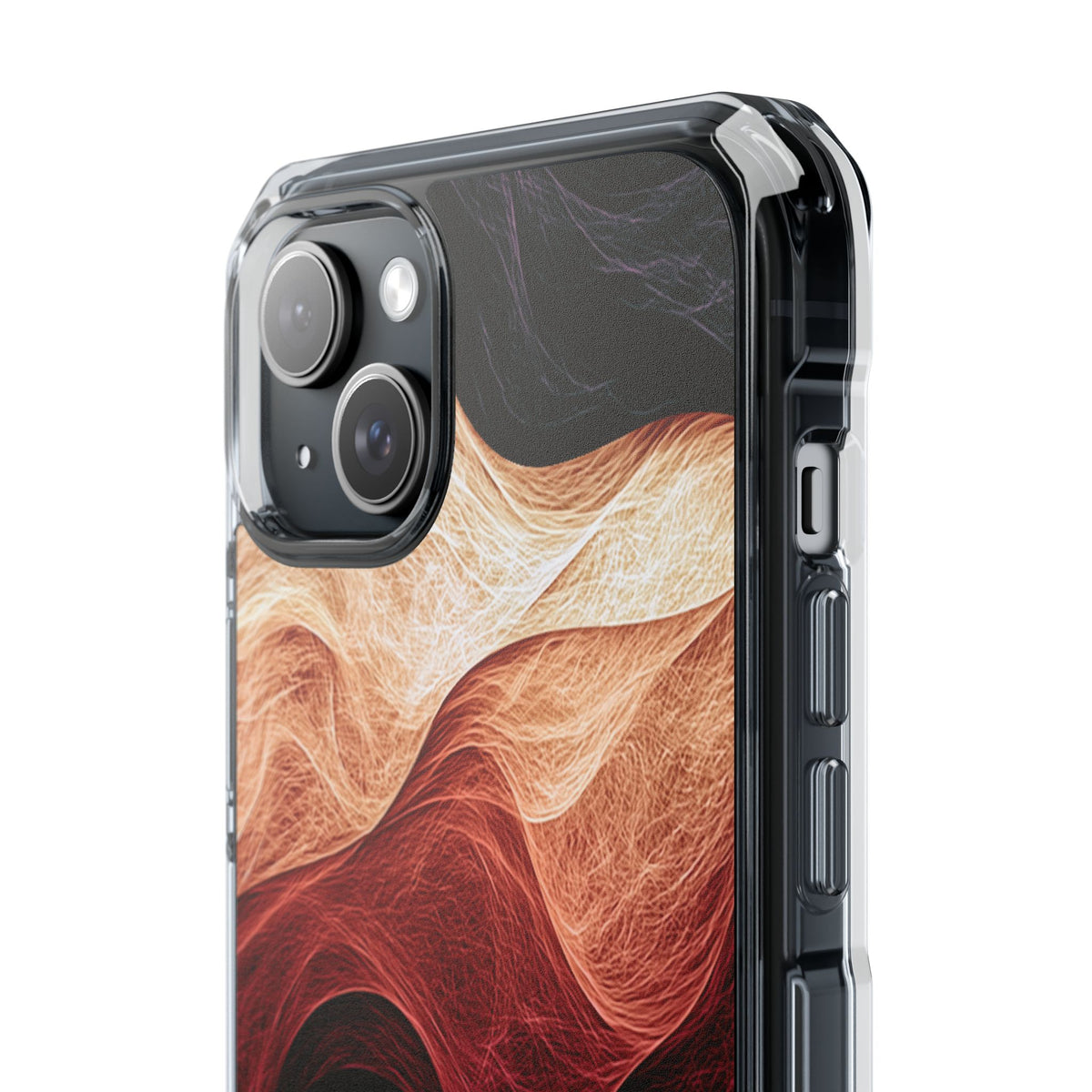Ember Wave Dispersion · Clear Impact Magnetic Phone Case for iPhone · Red
