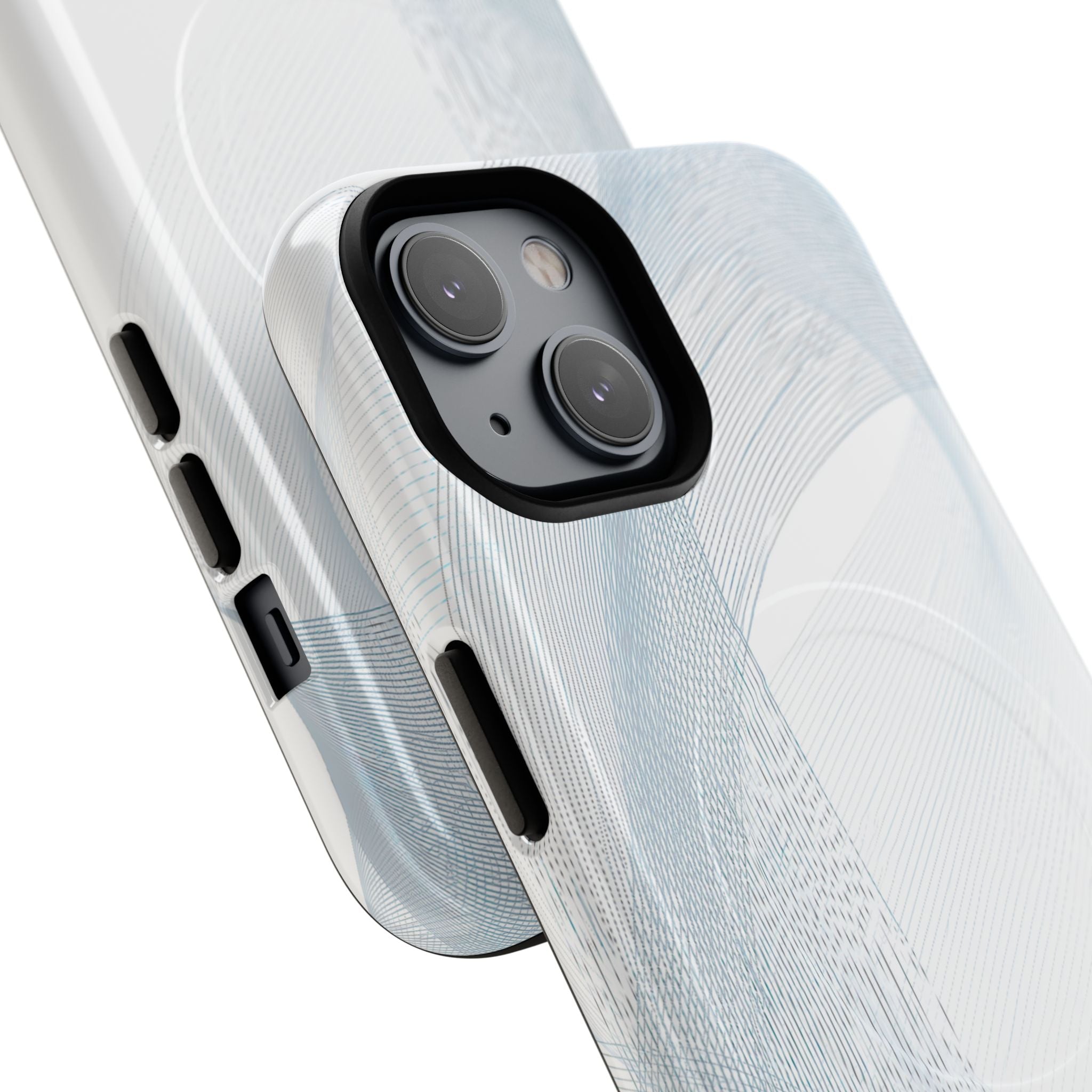 White Tough 2.0 Magsafe Phone Case for iPhone - Arctic Line Current