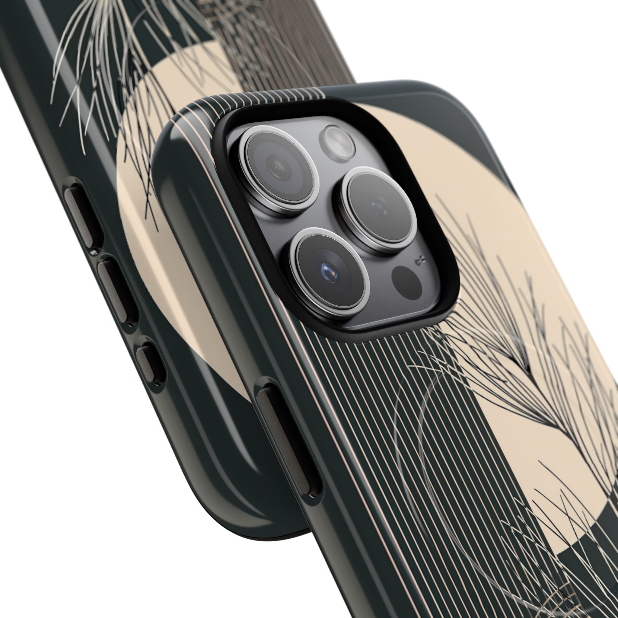 Black Tough 2.0 Magsafe Phone Case for iPhone - Obsidian Sand Willow