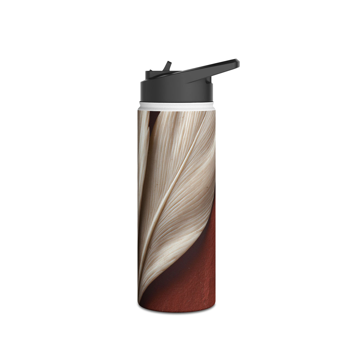 Carved Ivory Plume · Insulated Water Bottle · Red