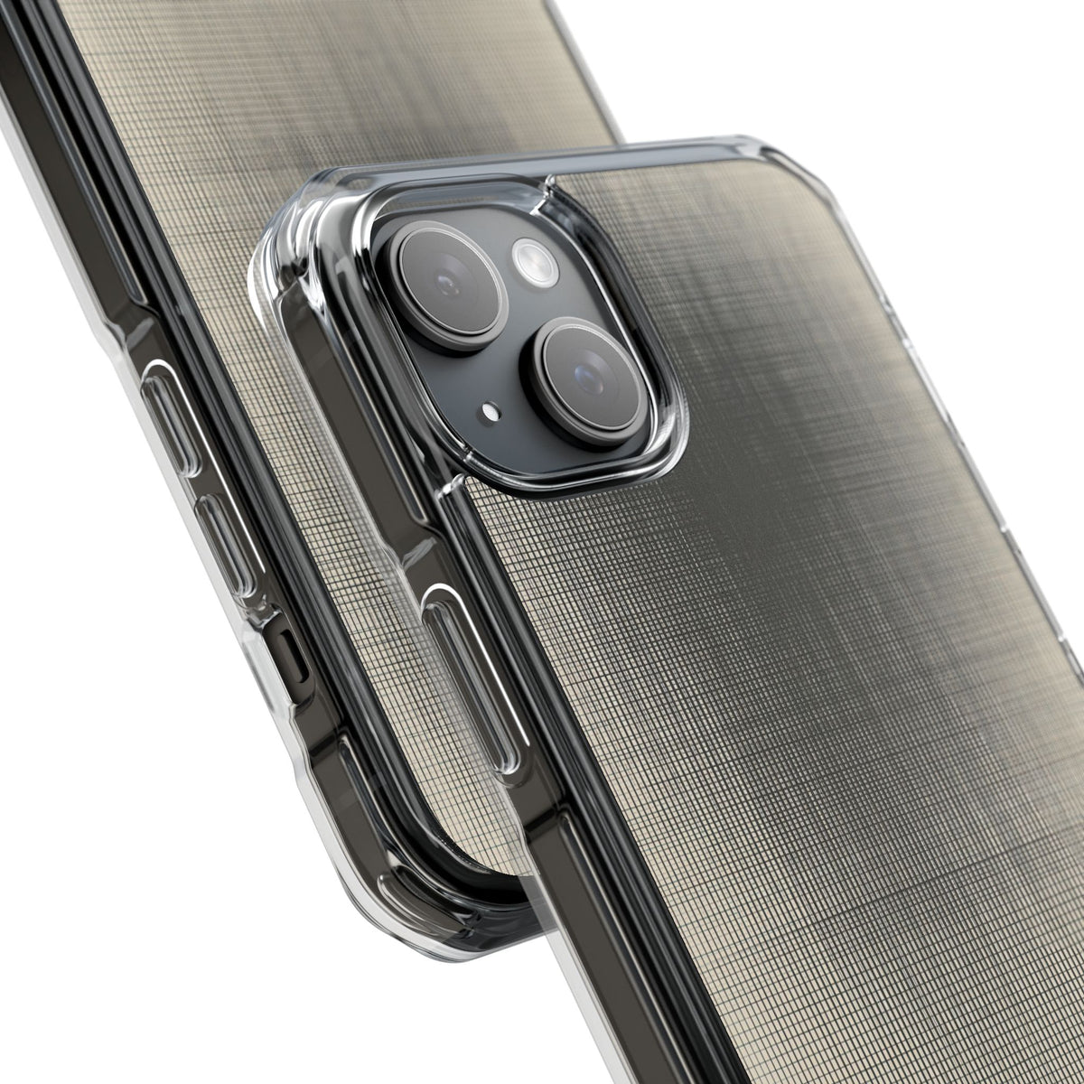 Beige Impact MagSafe Phone Case for iPhone - Carbon Screen Grid