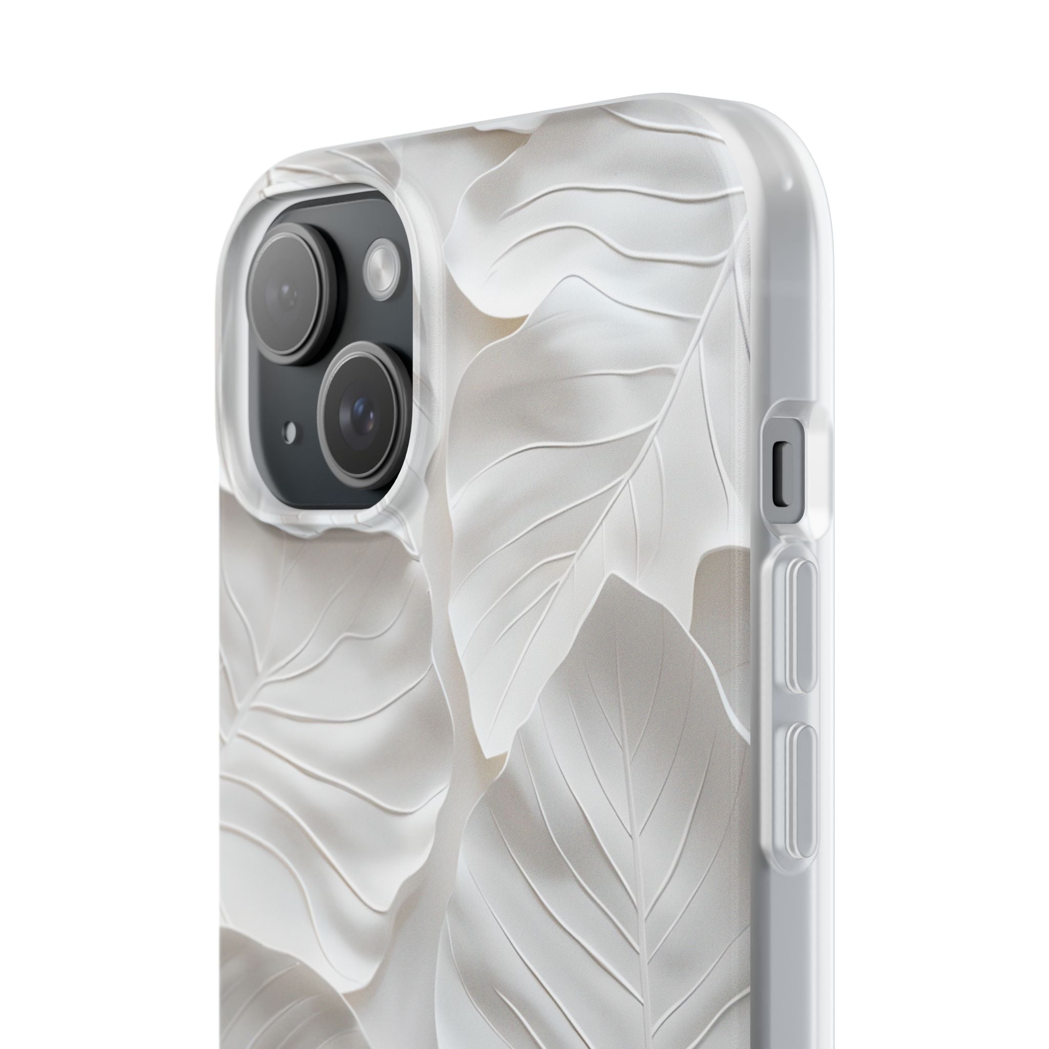 Sculpted Ivory Leaves · Soft Phone Case for iPhone