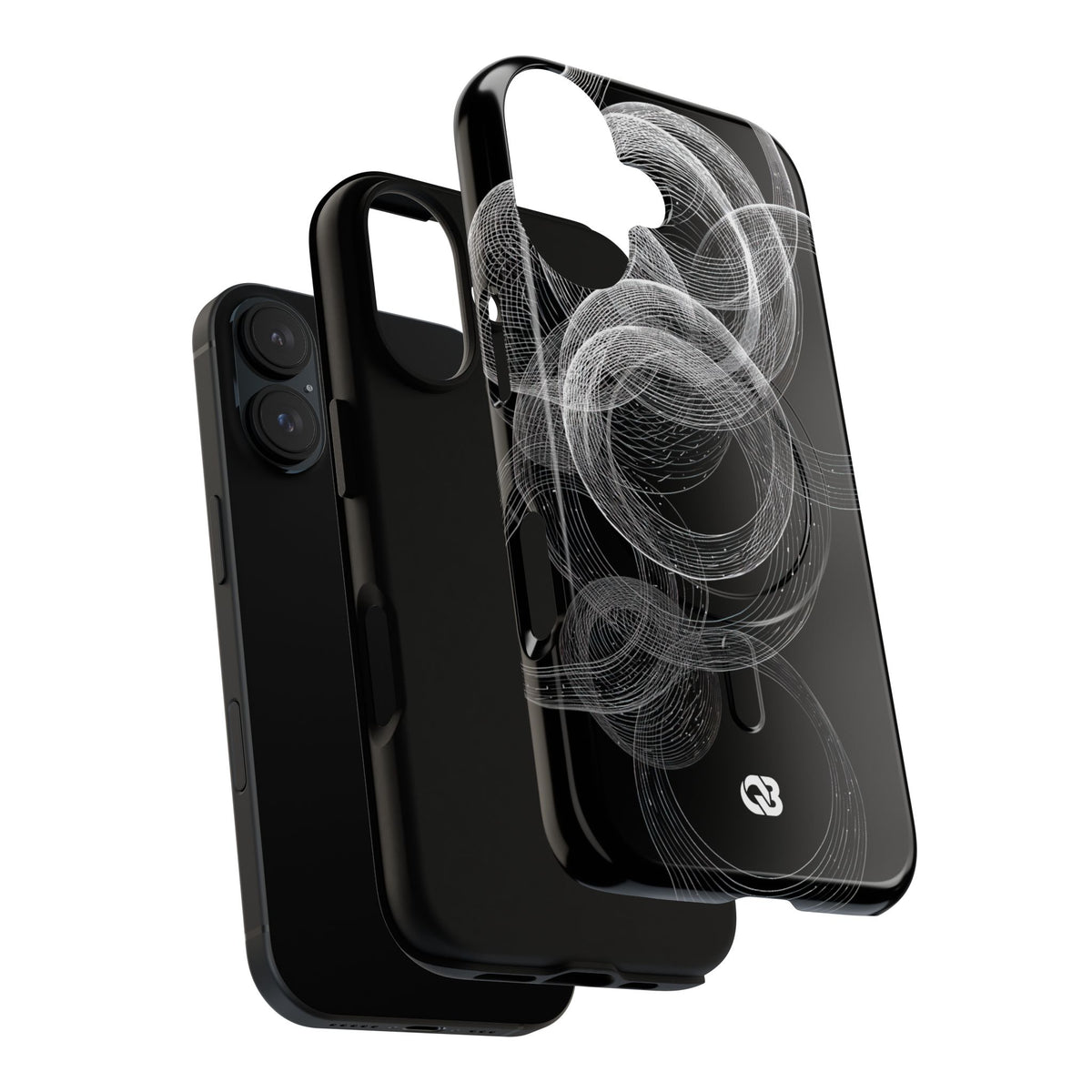Black Tough 2.0 Magsafe Phone Case for iPhone - Kinetic Wireframe Orbit