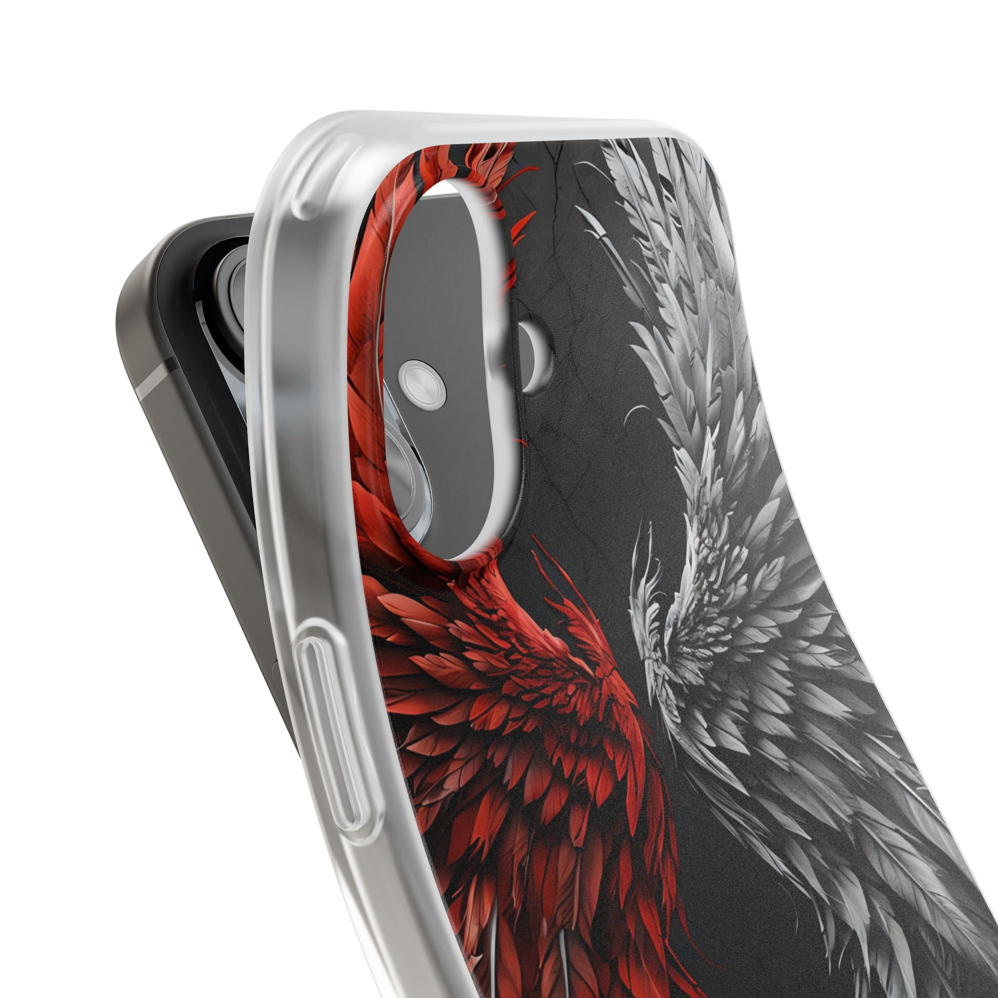 Split Crimson Wing · Soft Phone Case for iPhone