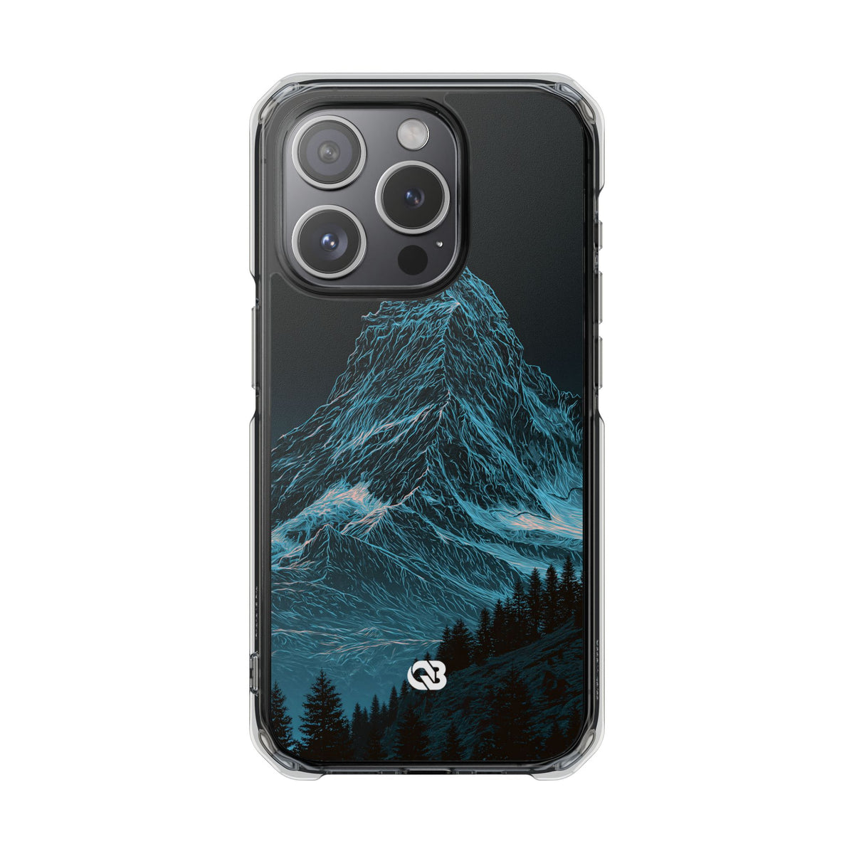 Glacial Alpine Peak · Clear Impact Magnetic Phone Case for iPhone · Blue