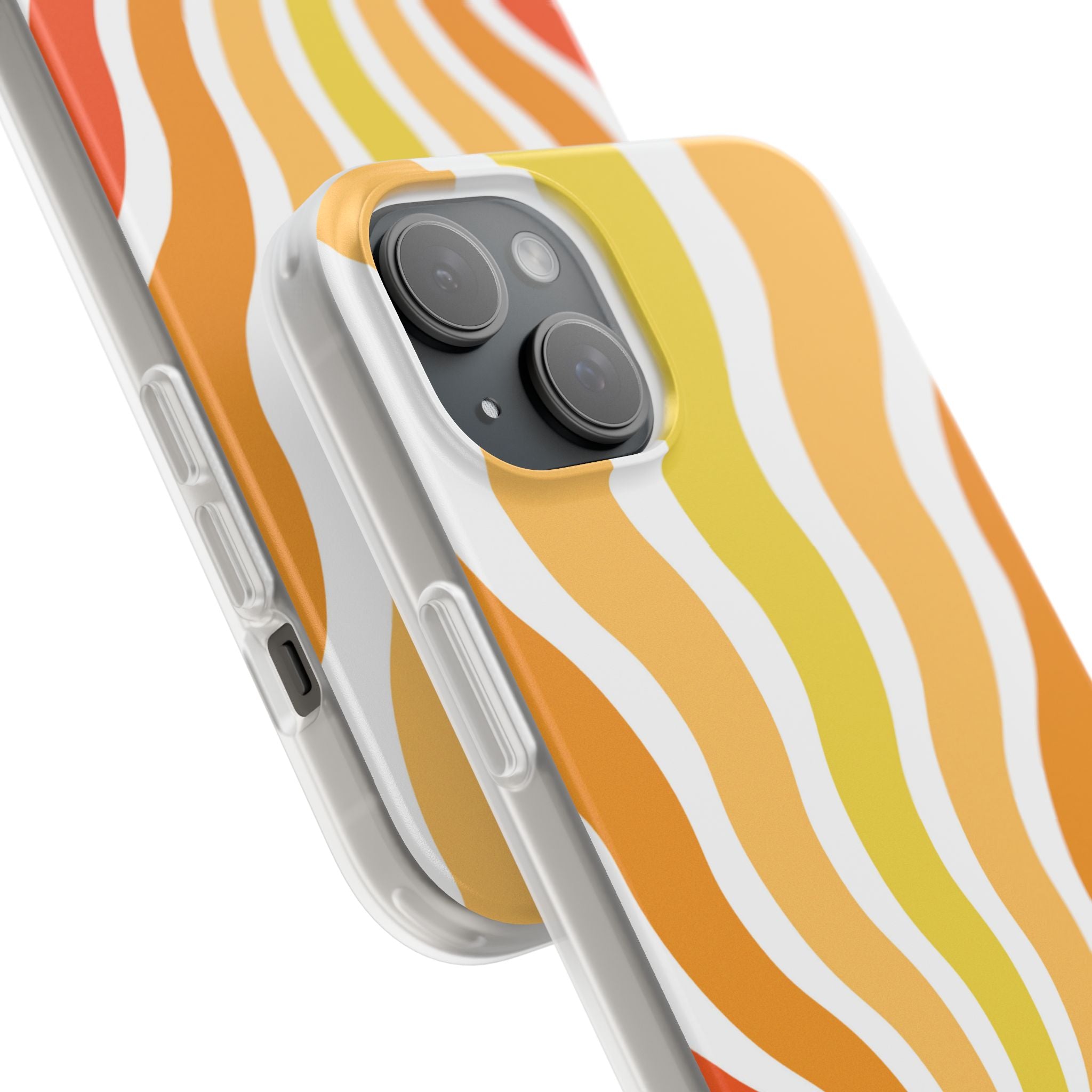 Amber Solar Waves · Soft Phone Case for iPhone