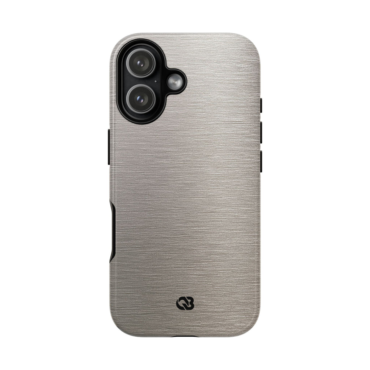 Grey Tough Phone Case for iPhone - Brushed Nickel Linen