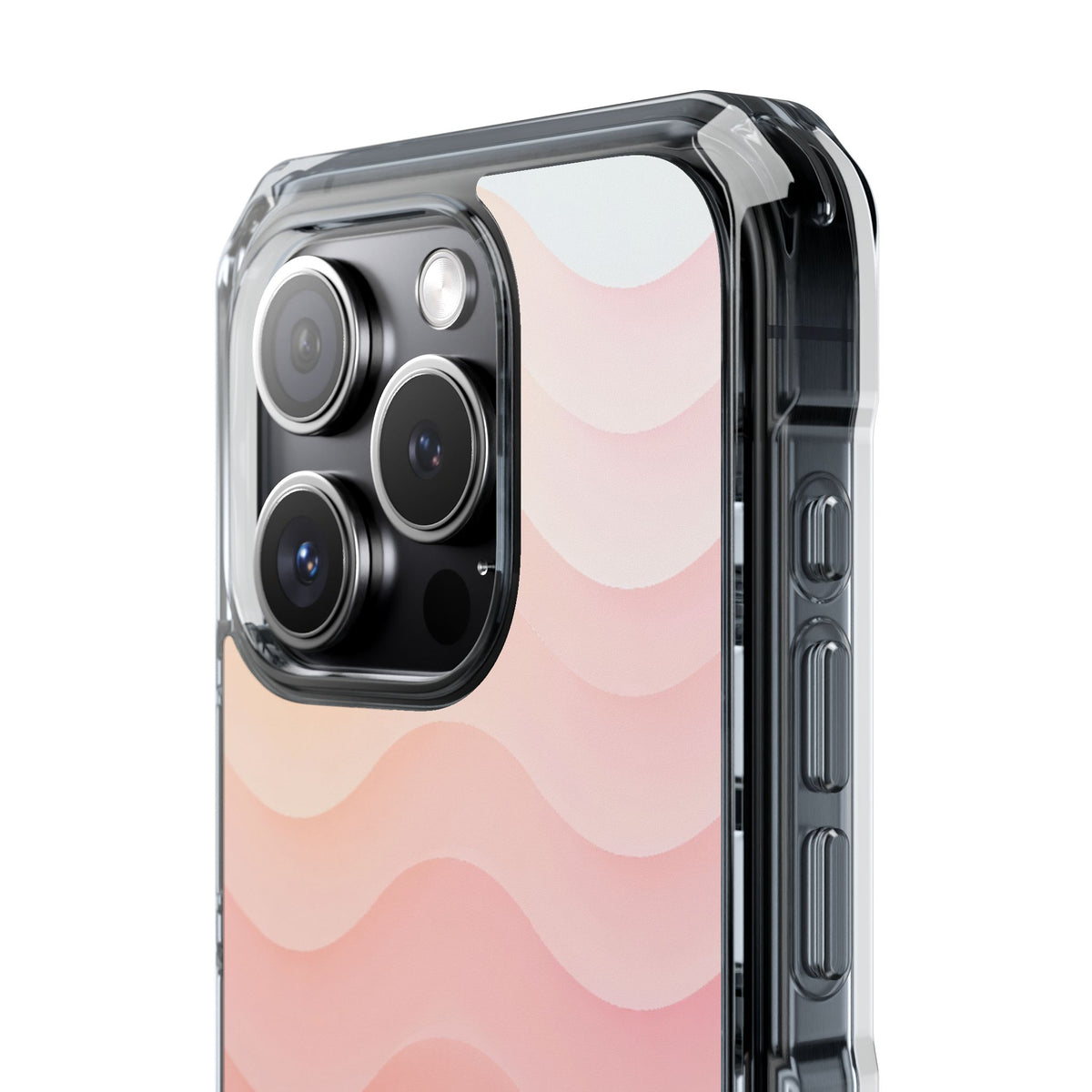 Blush Horizon Waves · Clear Impact Magnetic Phone Case for iPhone · Pink