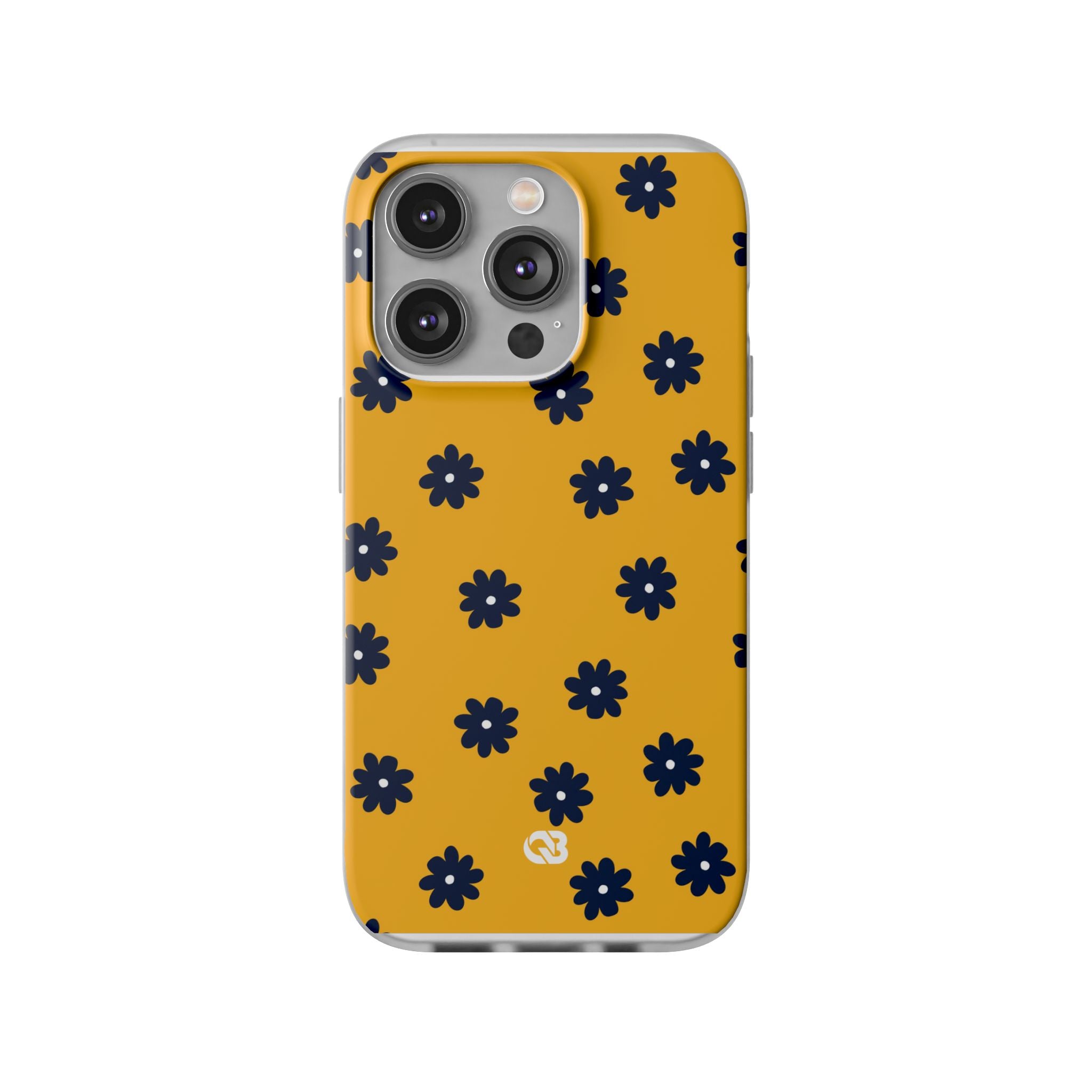 Navy Daisy Mustard · Soft Phone Case for iPhone
