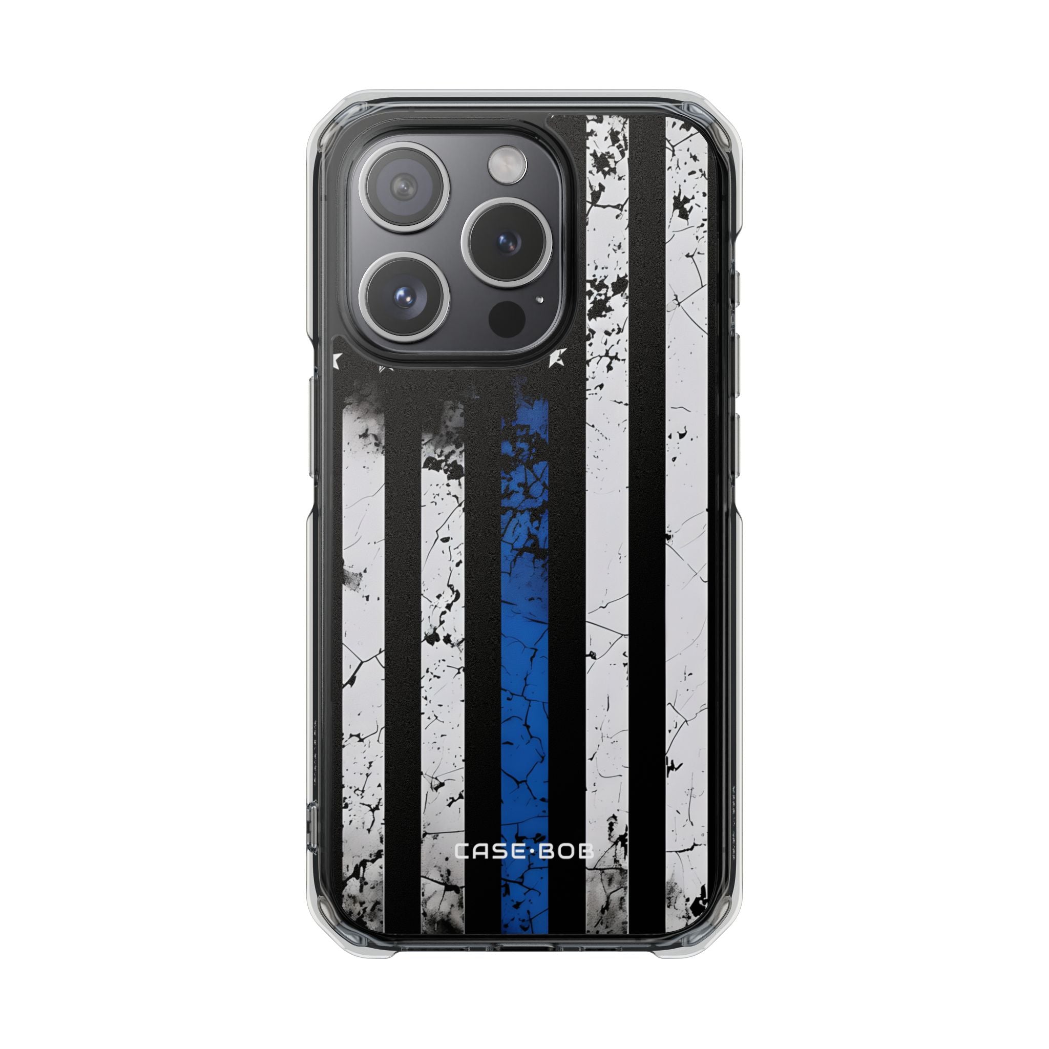 Blau gestreifte Flagge iPhone 15 Pro Case - Impact