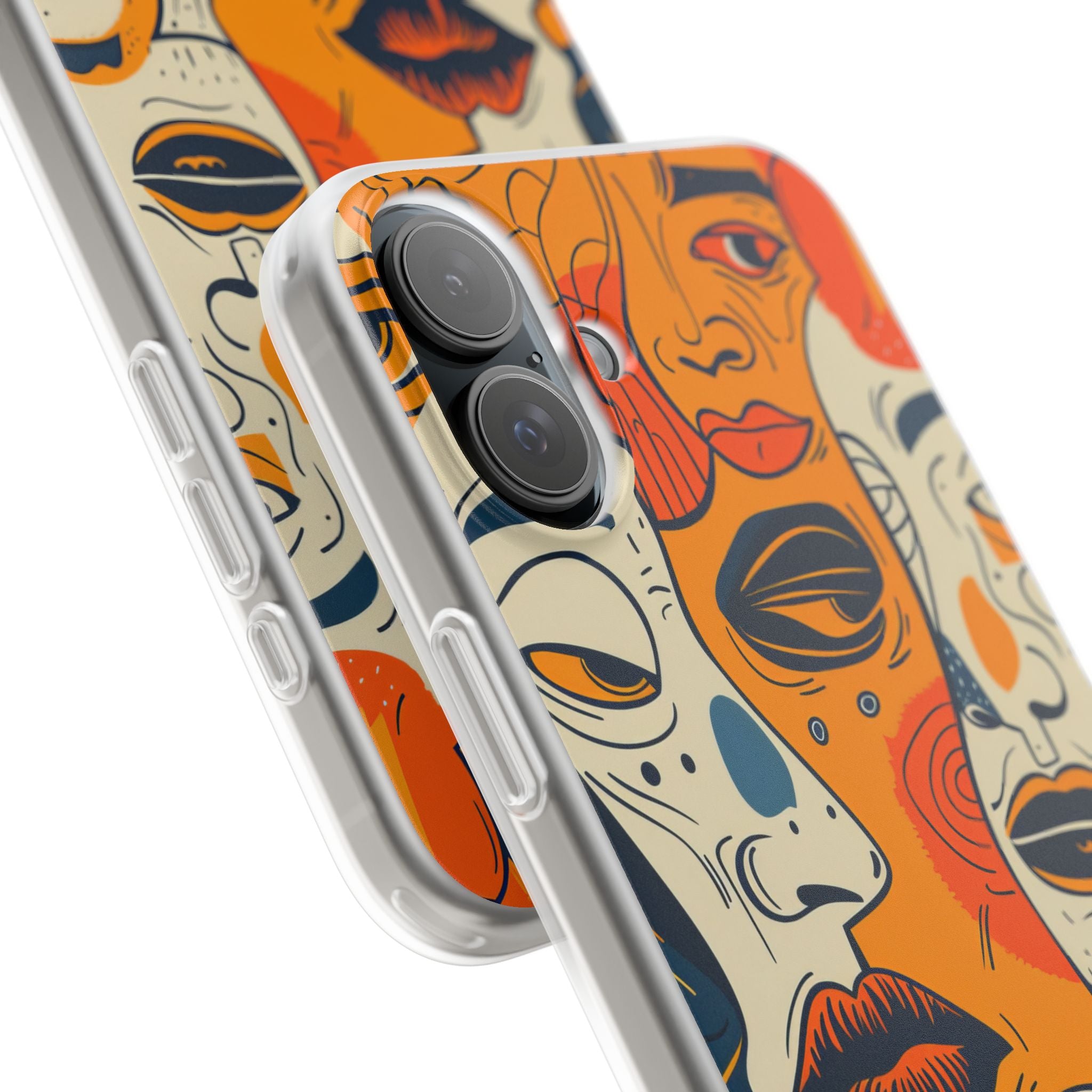 Tangled Faces Sunset iPhone 16 Plus Case - Soft