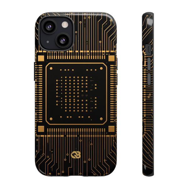 Golden Circuit Architecture · Tough Phone Case for iPhone · Gold
