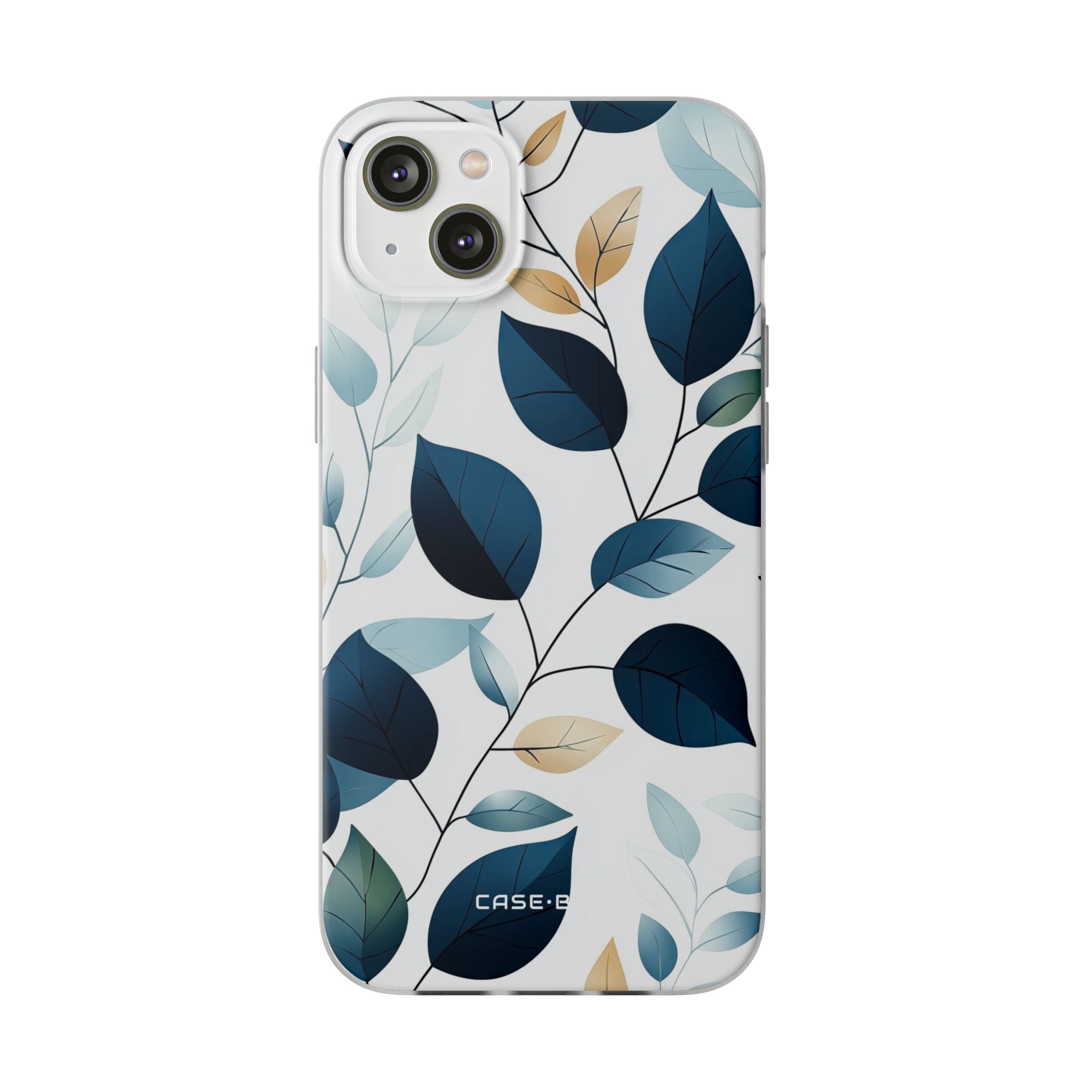 Navy Blattadern iPhone 14 Plus Case - Soft
