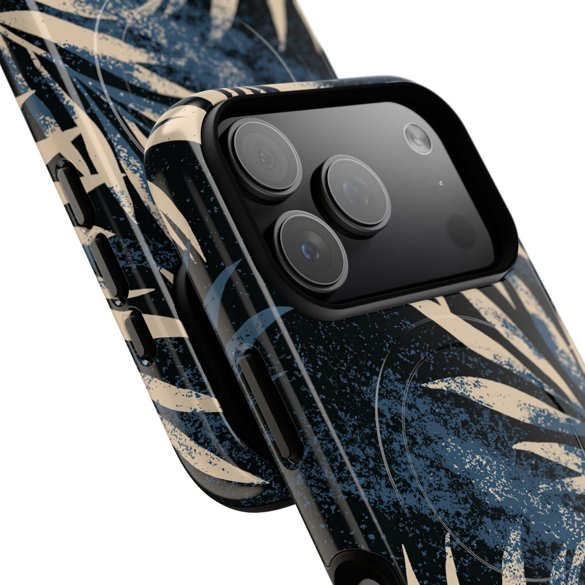 Blue Tough 2.0 Magsafe Phone Case for iPhone - Indigo Sandstone Palm