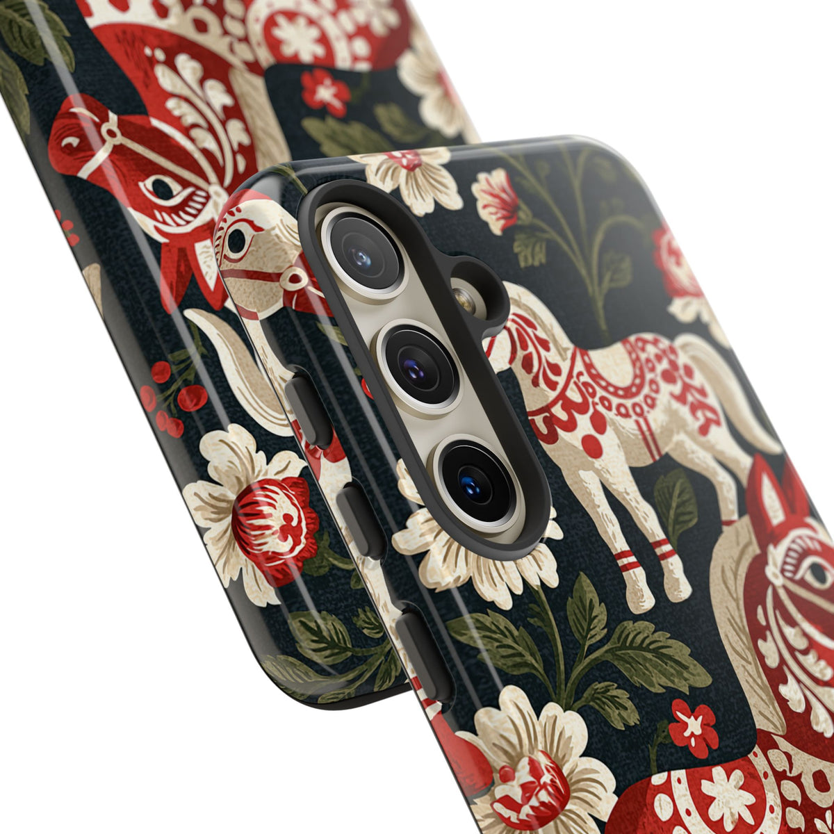 Nordic Dala Meadow · Tough Phone Case for Samsung · Red
