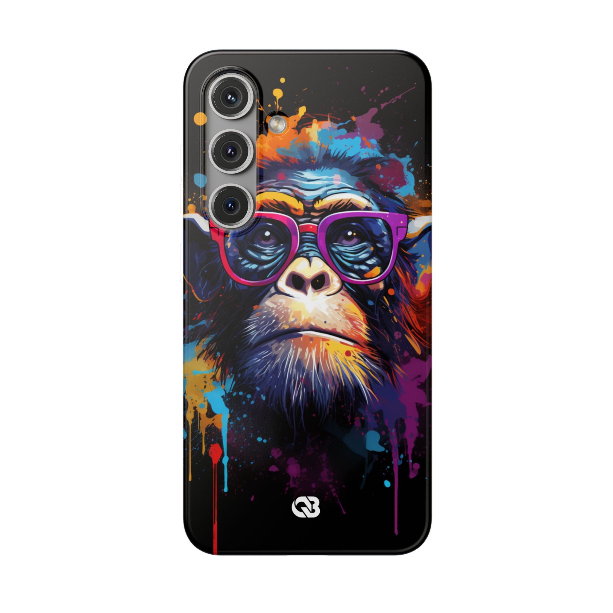 Neon Splatter Primate · Soft Telefoncover til Samsung