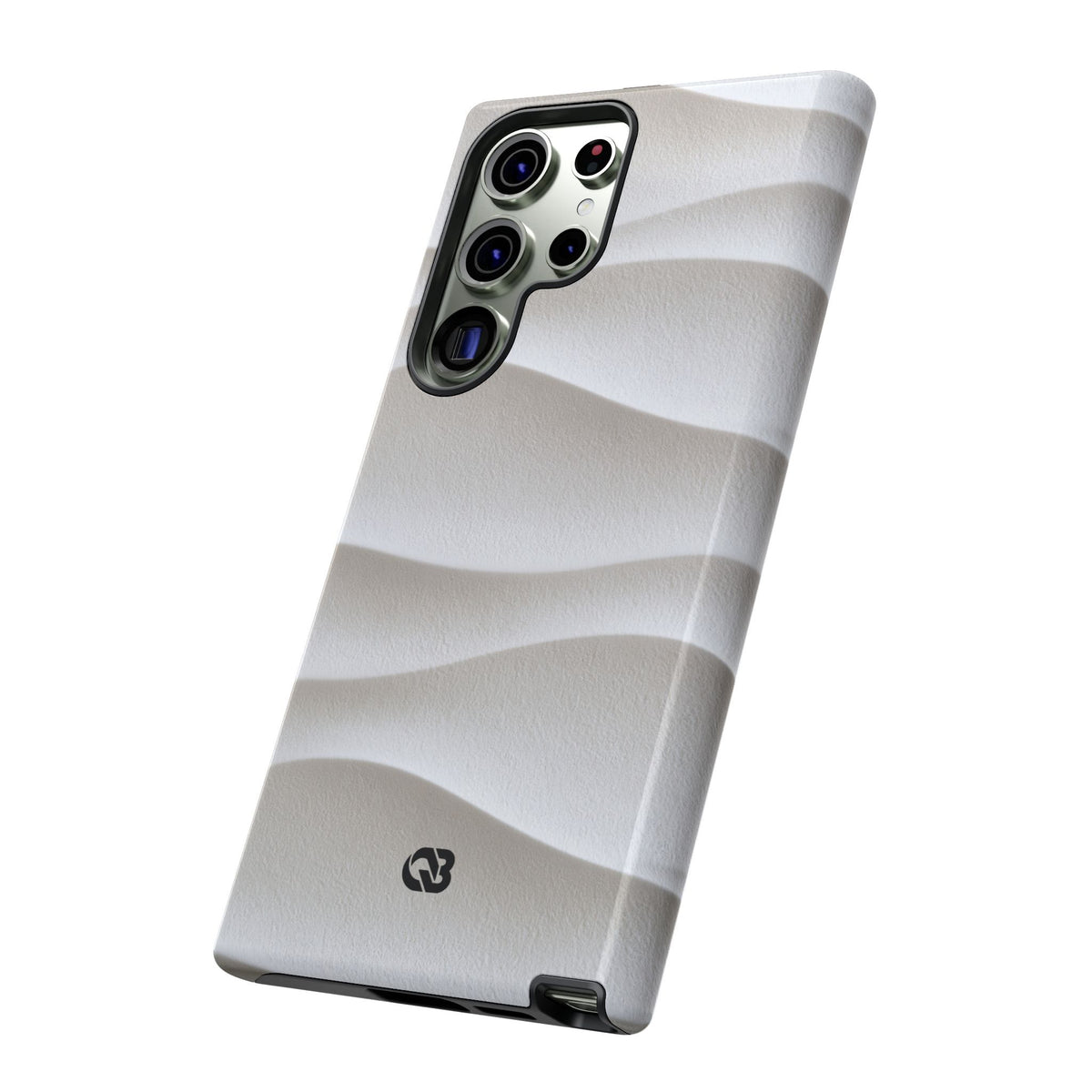 White Tough Phone Case for Samsung - Arctic Flow Ridges
