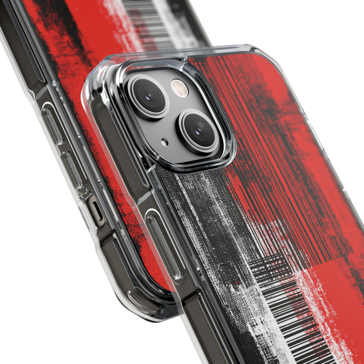 Distorted Barcode · Clear Impact Magnetic Phone Case for iPhone · Black