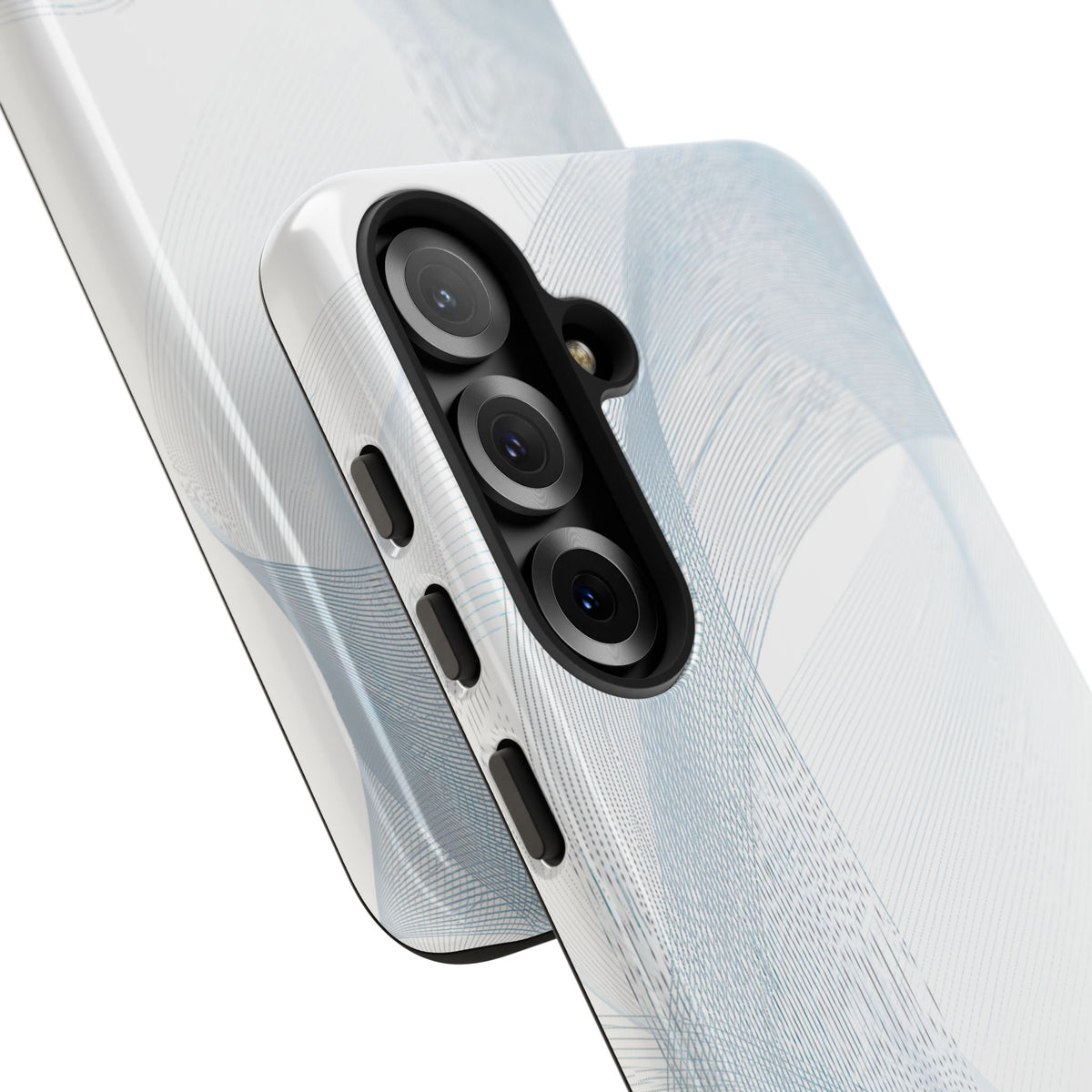 White Tough Phone Case for Samsung - Arctic Line Current
