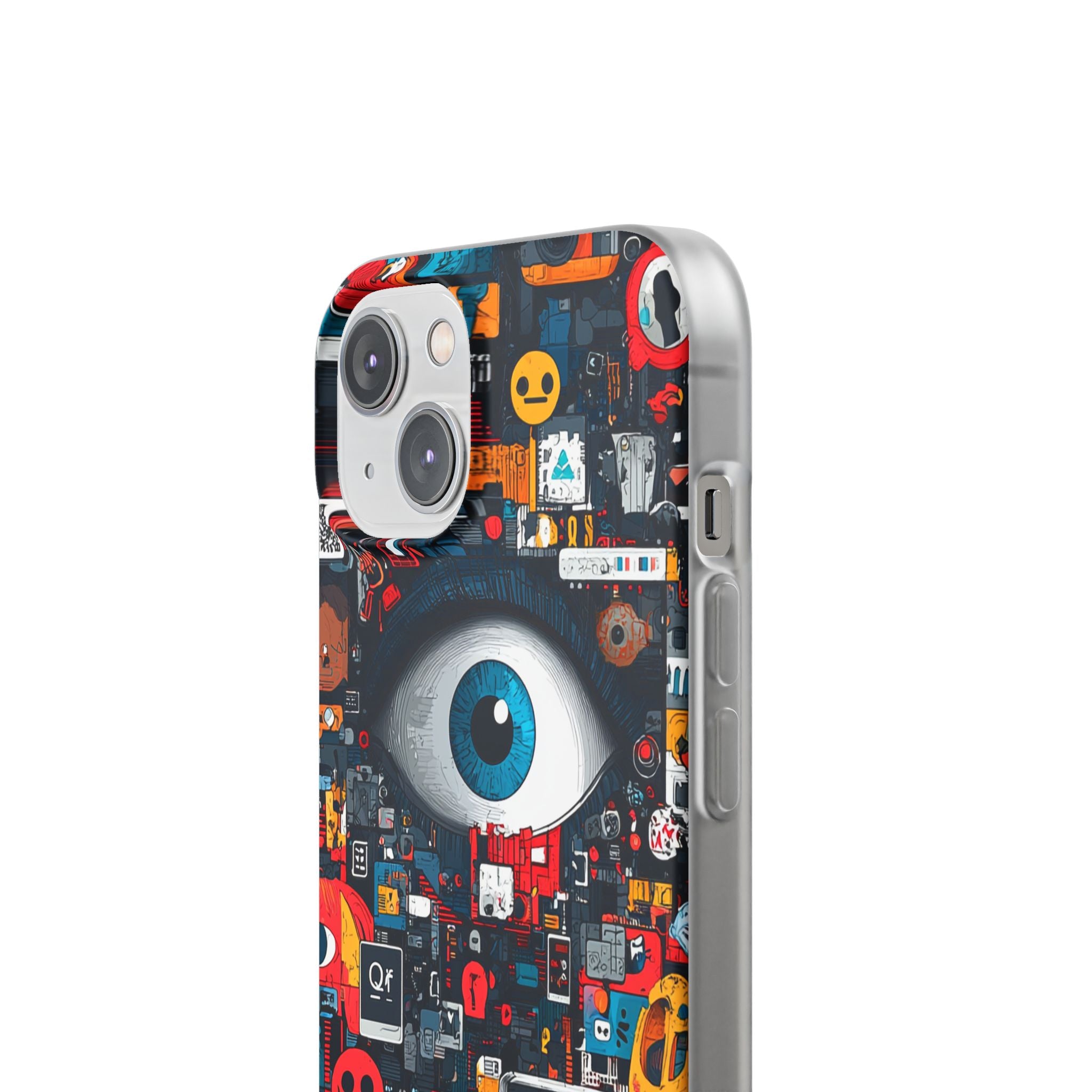 Digitale Oog Blauw iPhone 14 Case - Soft
