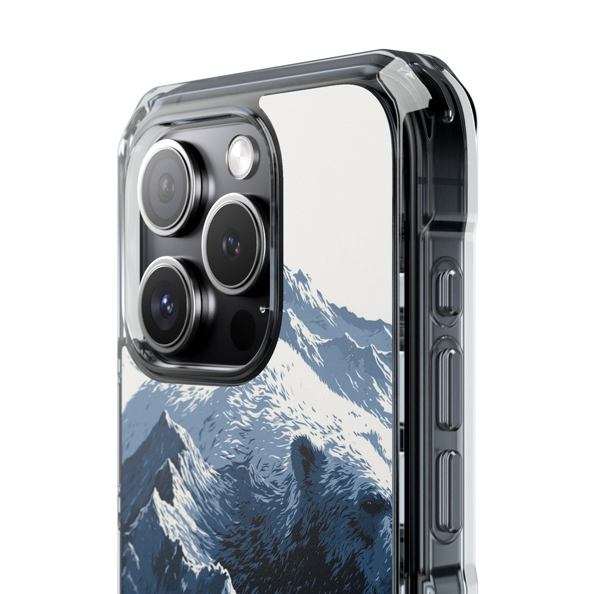 Fjord Summit Bear · Clear Impact Magnetic Phone Case for iPhone · Blue