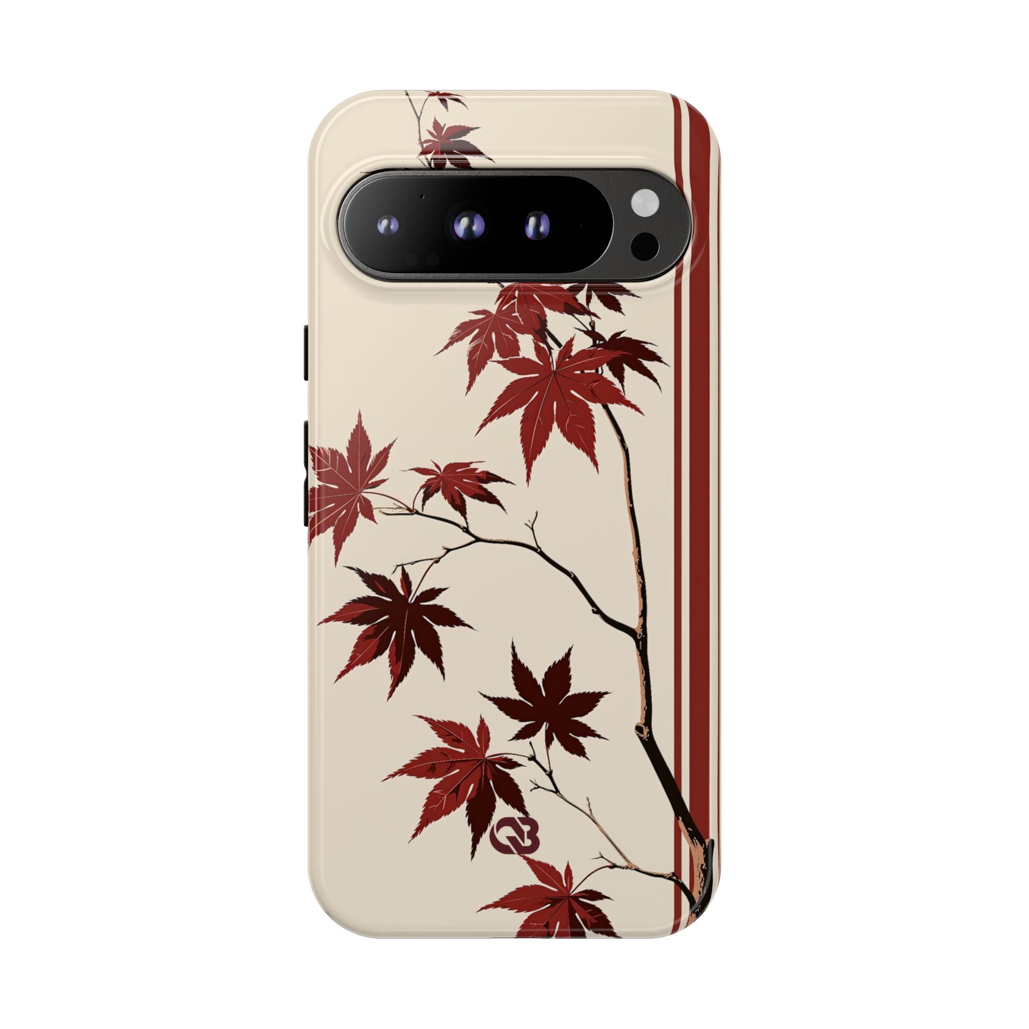 Red Tough Phone Case for Google Pixel - Crimson Momiji Stripe