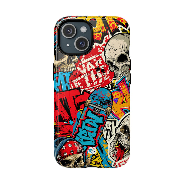 Skate Skull Riot · Tough 2.0 Magnetic Phone Case for iPhone · Red