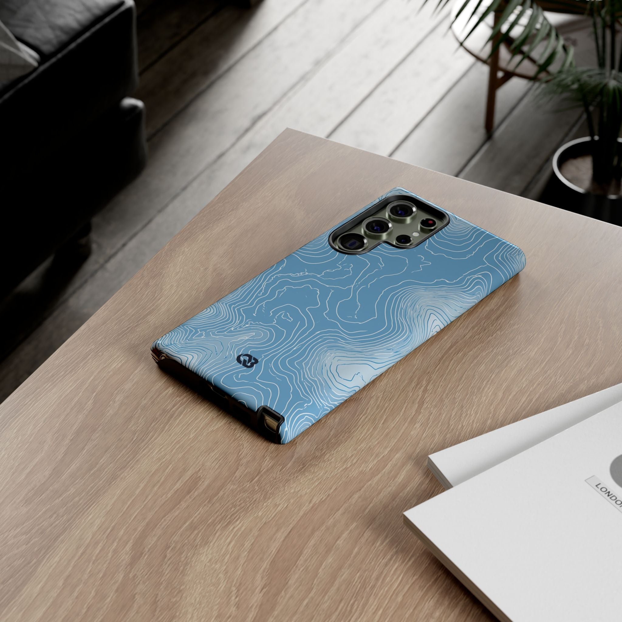 Blue Tough Phone Case for Samsung - Glacial Ridge Topo