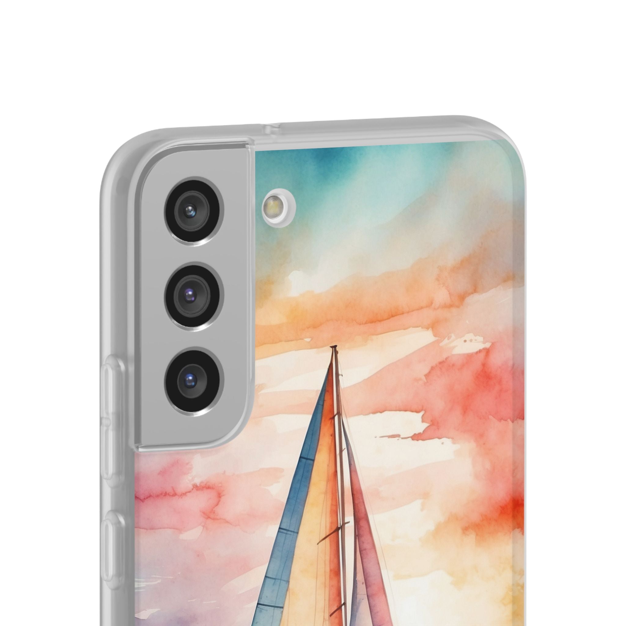 Crimson Horizon Sail · Soft Phone Case for Samsung
