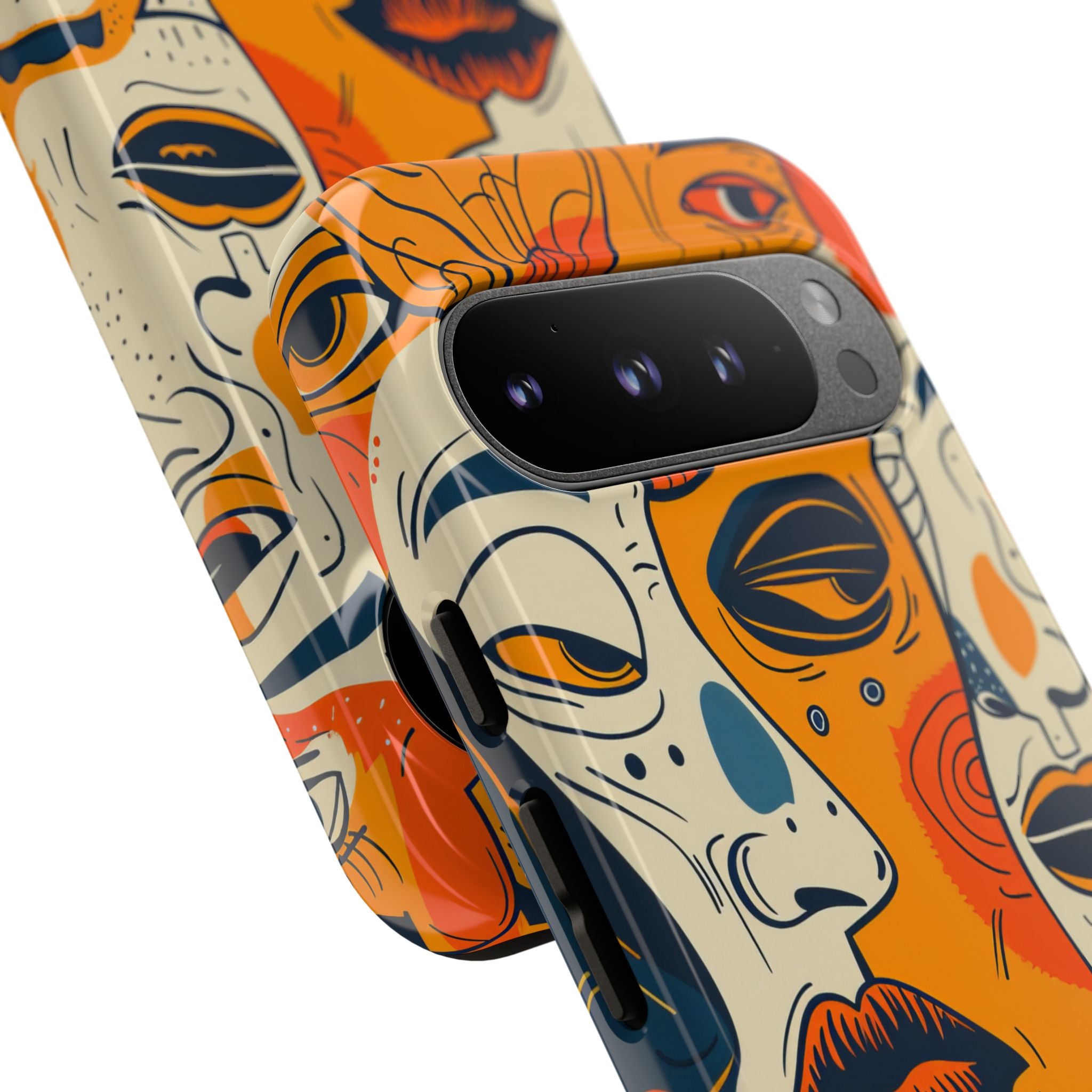 Tangled Faces Sunset Google Pixel 9 Pro Cover - Tough