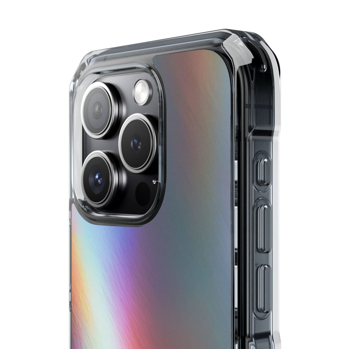 Prismatic Ray · Clear Impact Magnetic Phone Case for iPhone · Blue