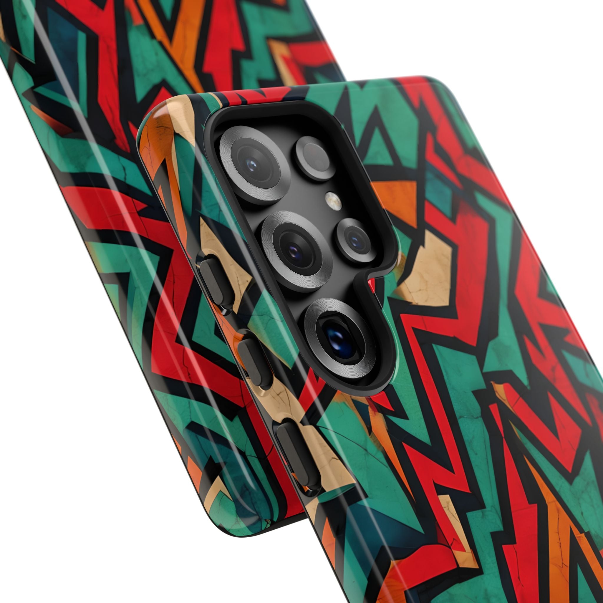 Jagged Teal Static · Tough Phone Case for Samsung