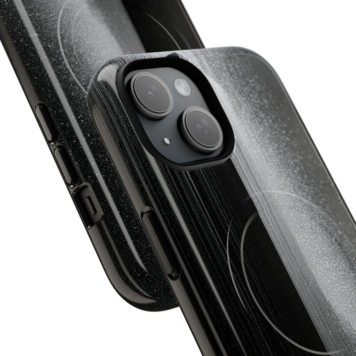 Black Tough 2.0 Magsafe Phone Case for iPhone - Brutalist Pixel Monolith