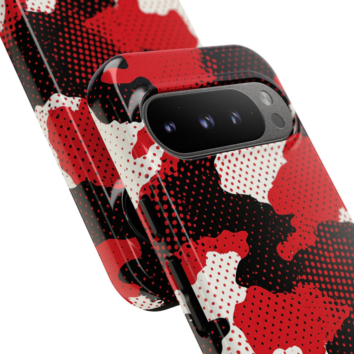 Crimson Halftone Camo · Tough Phone Case for Pixel · Red