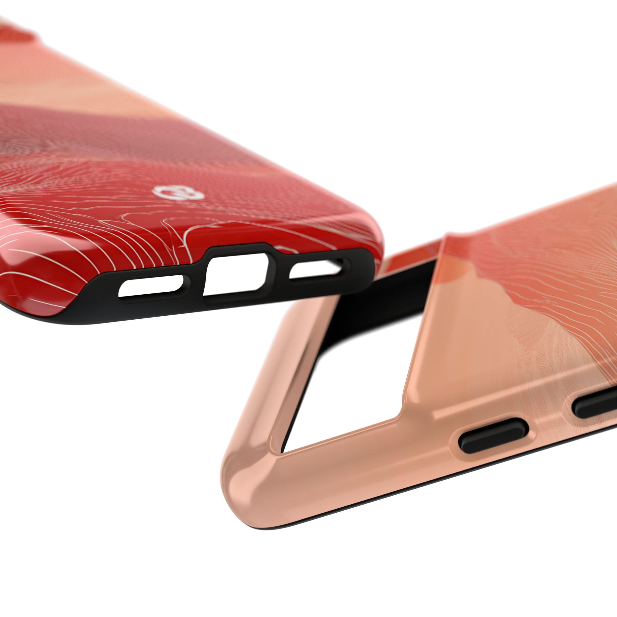 Red Tough Phone Case for Google Pixel - Crimson Ridge Lines