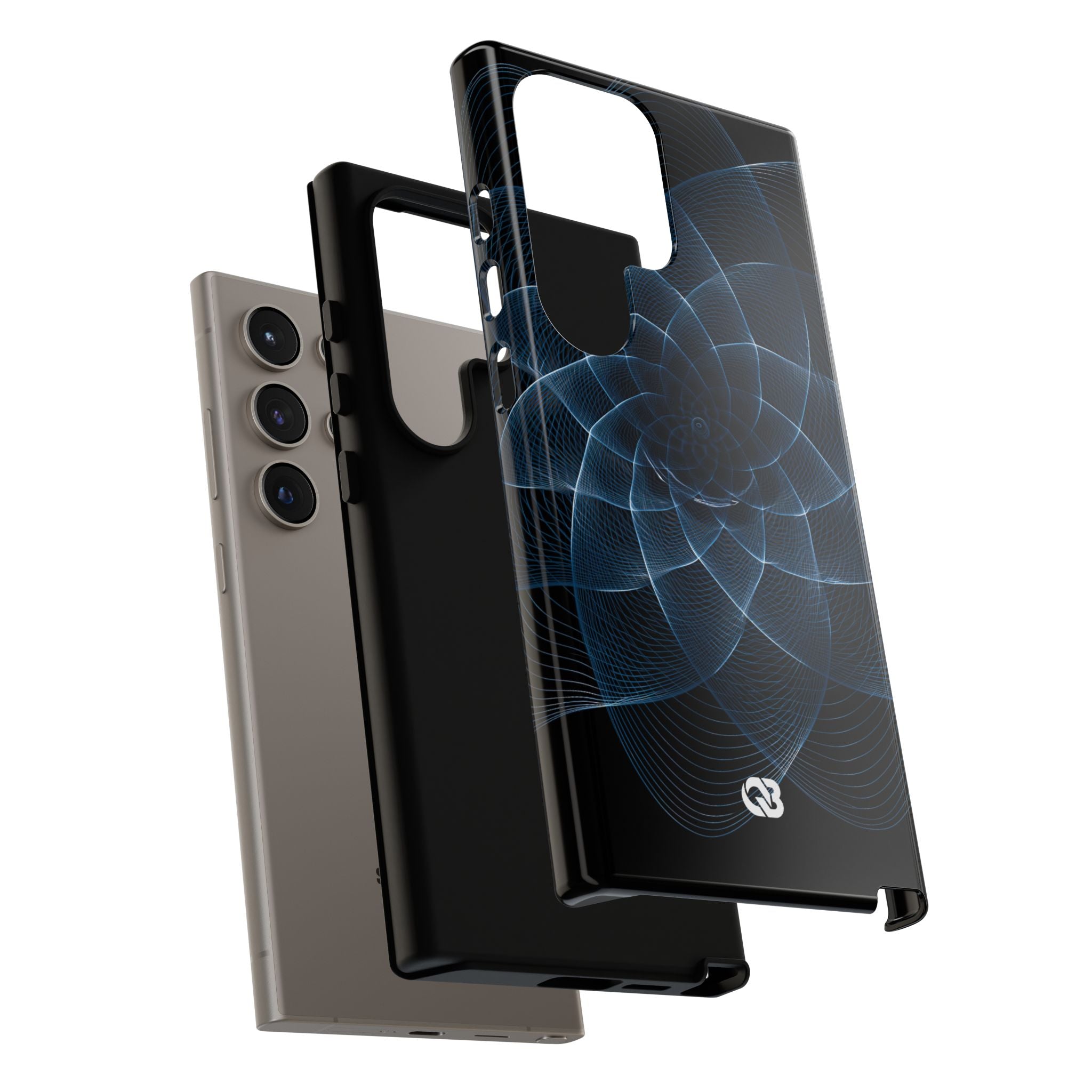 Blue Tough Phone Case for Samsung - Cobalt Geometric Bloom