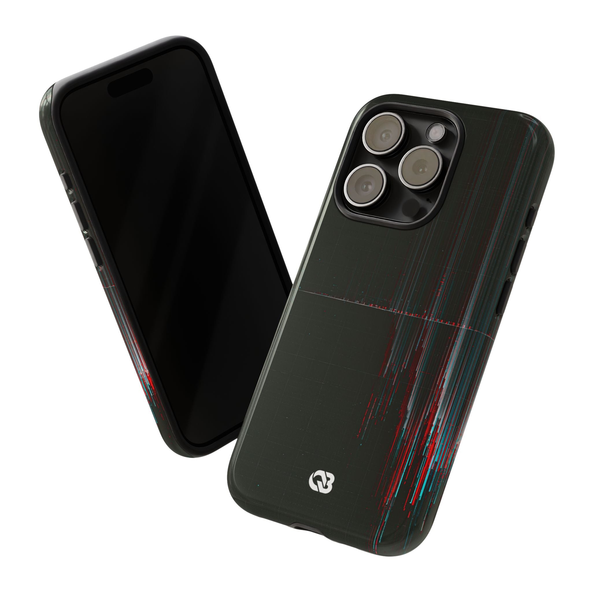 Black Tough Phone Case for iPhone - Corrupted Data Stream