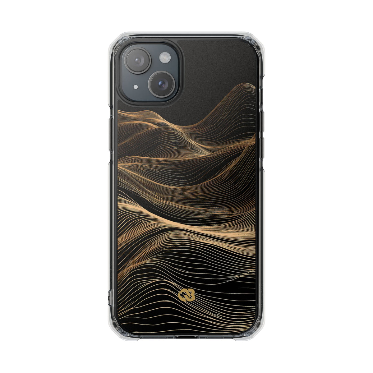 Black Impact MagSafe Phone Case for iPhone - Copper Topo Ridge