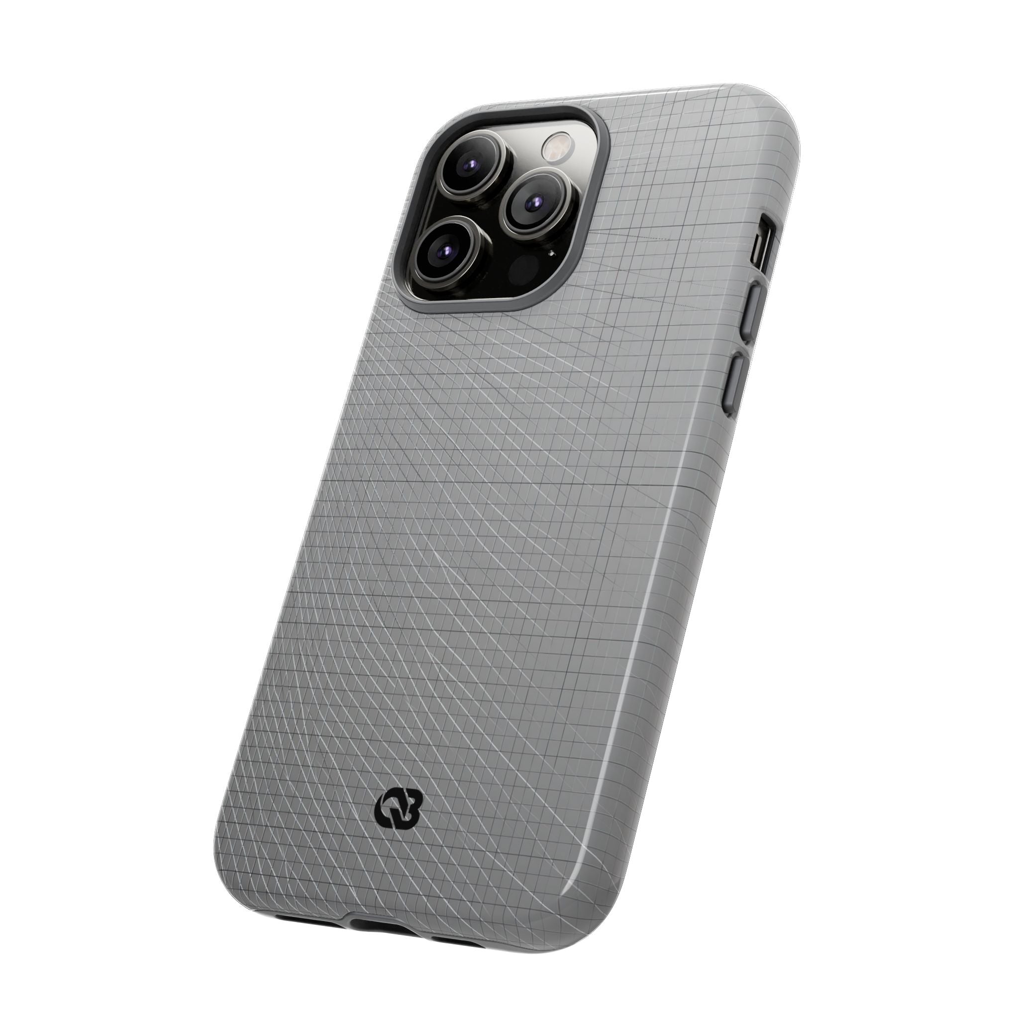 Grey Tough Phone Case for iPhone - Chrome Mesh Warp