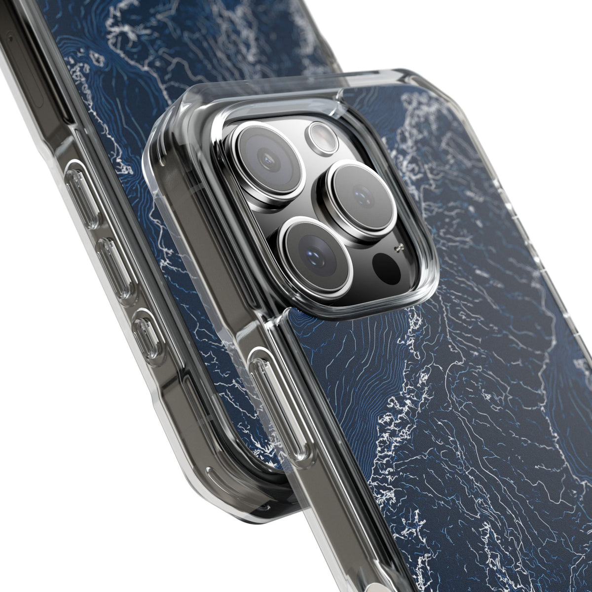 Nordic Contour Chart · Clear Impact Magnetic Phone Case for iPhone · Blue